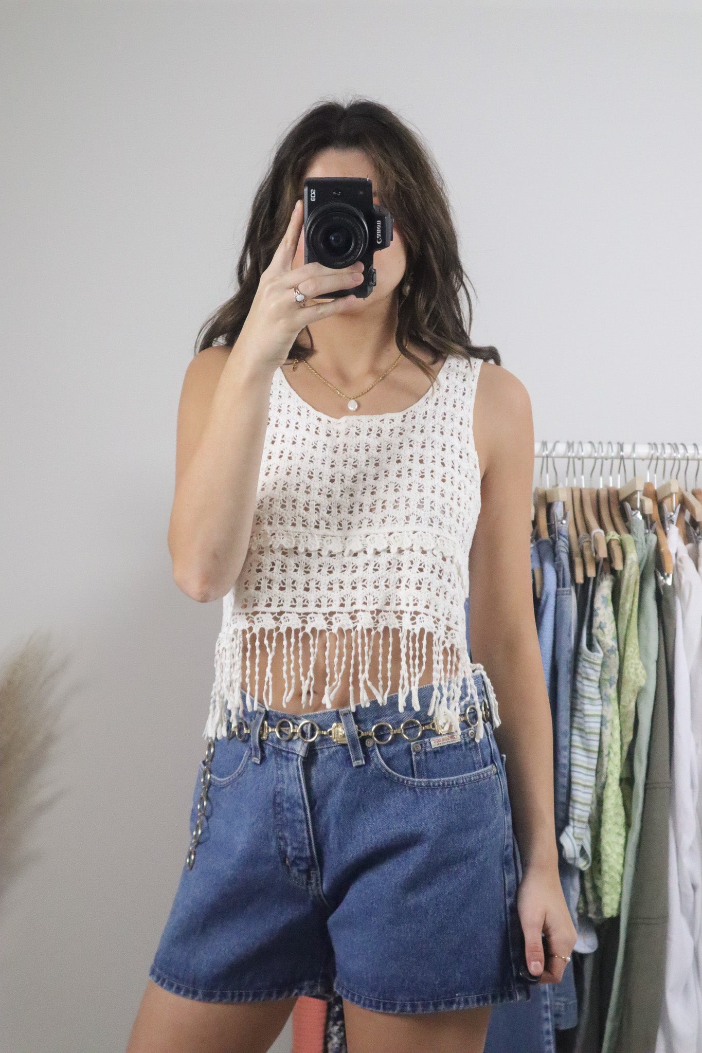 Vintage x Cotton Fringe Top (S/M)