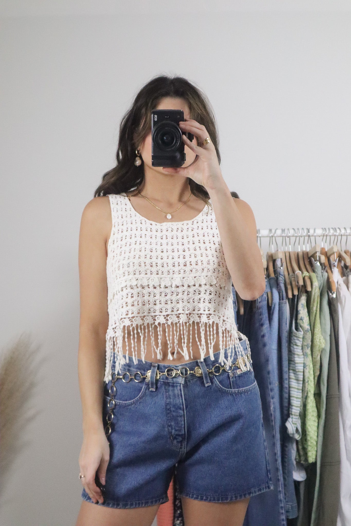 Vintage x Cotton Fringe Top (S/M)