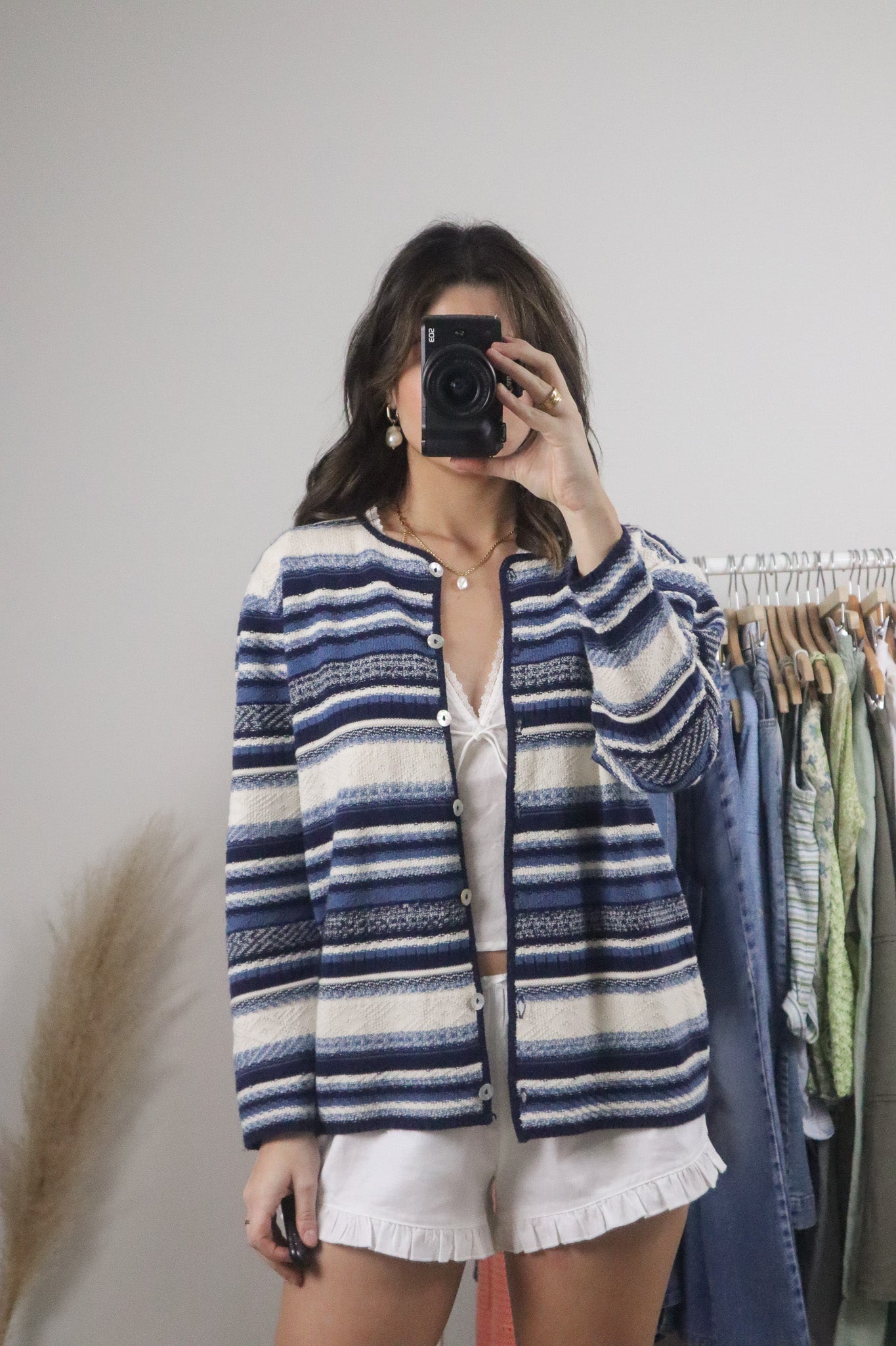 Vintage x Striped Cardigan (L)