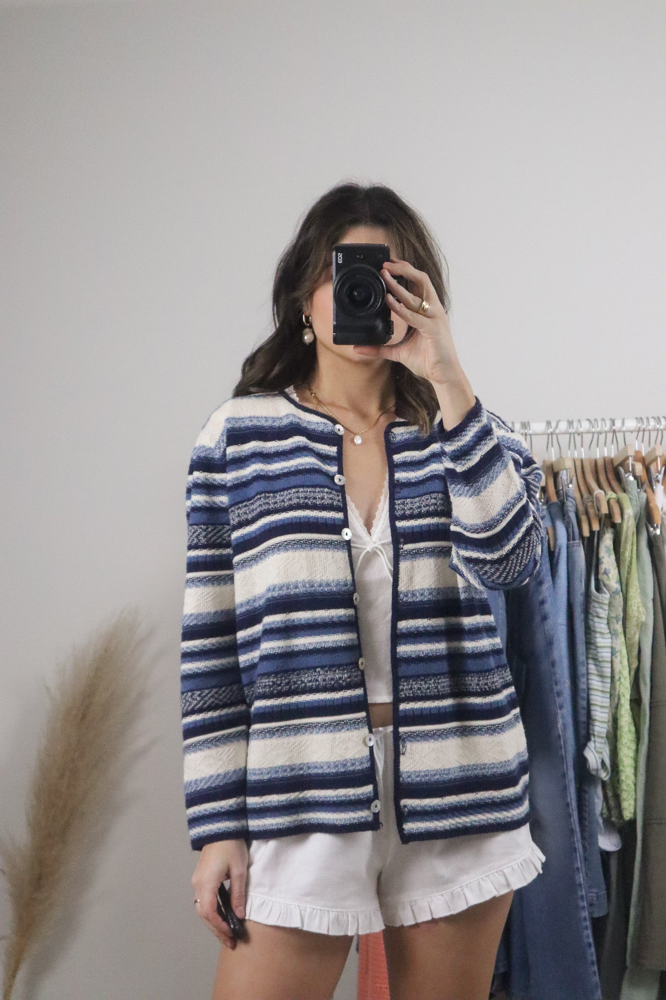 Vintage x Striped Cardigan (L)