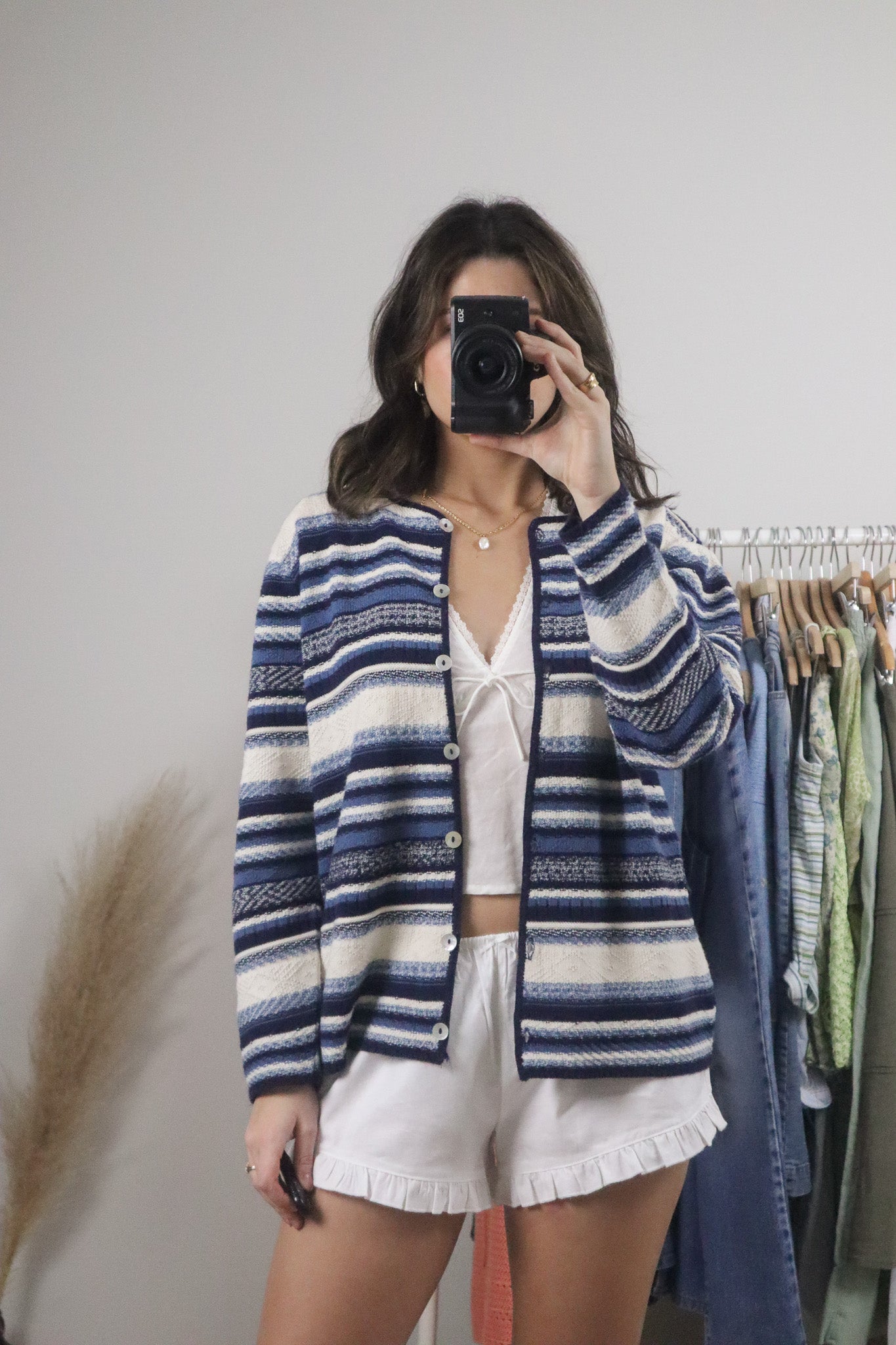 Vintage x Striped Cardigan (L)