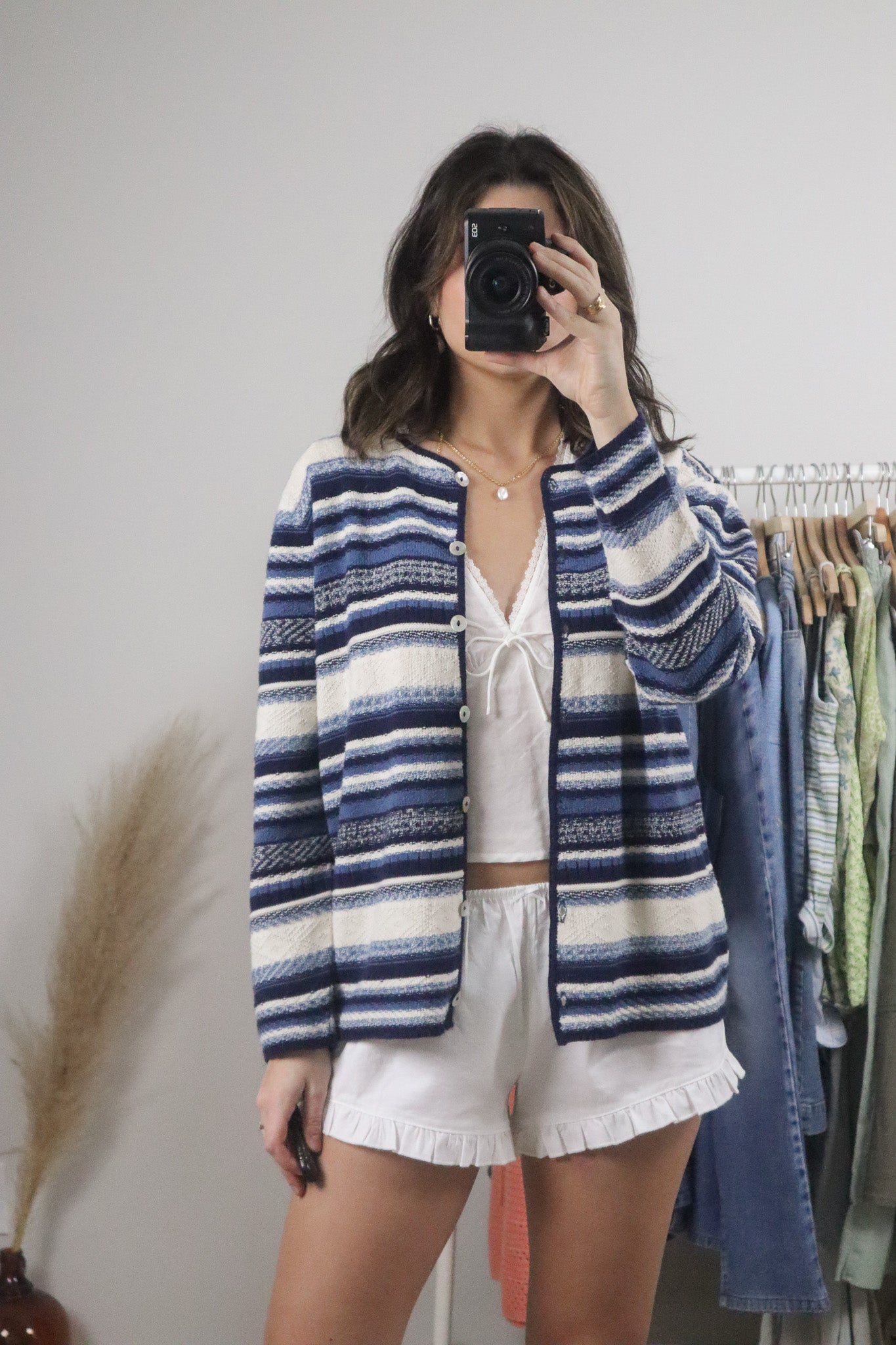 Vintage x Striped Cardigan (L)