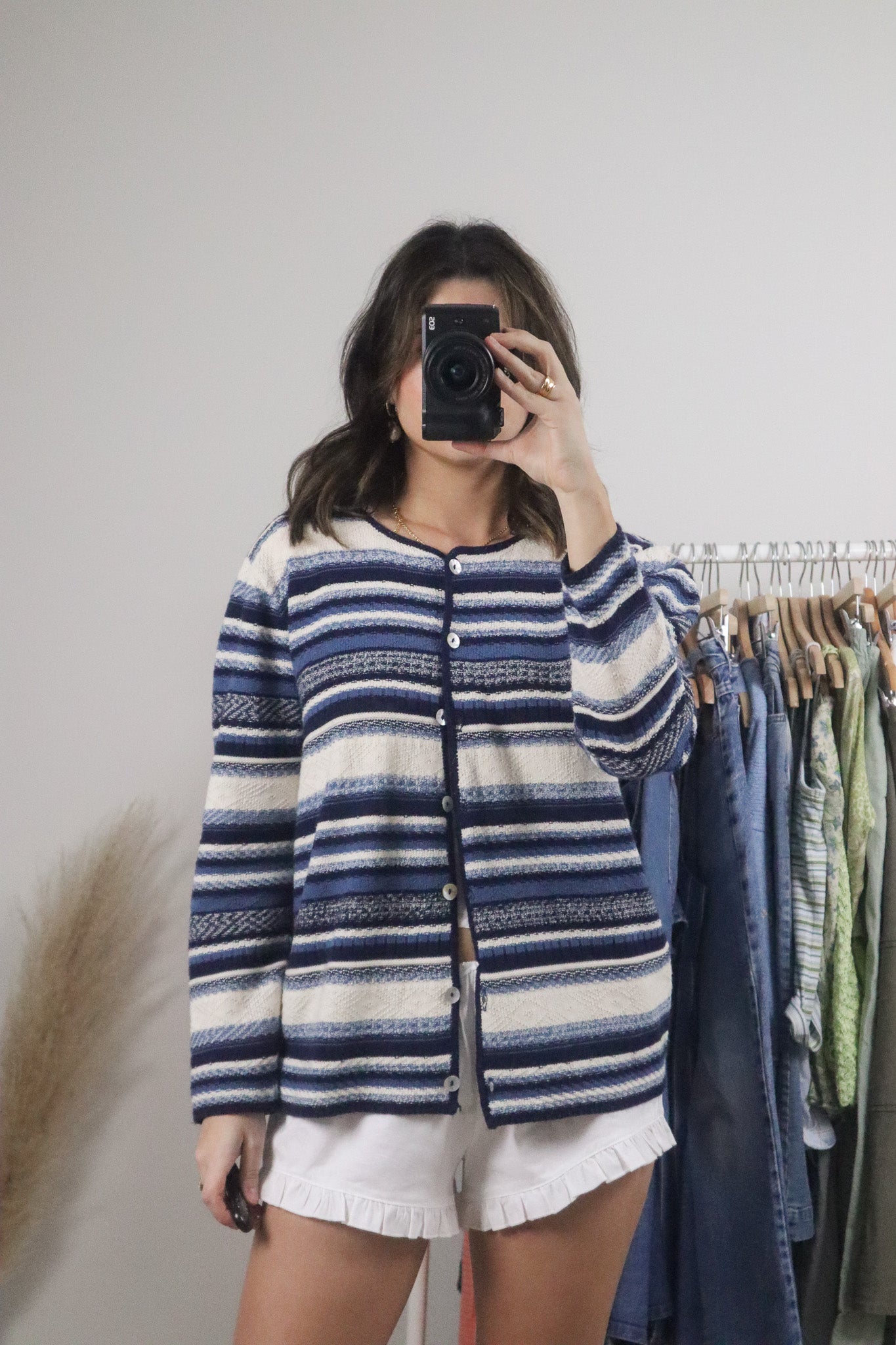 Vintage x Striped Cardigan (L)