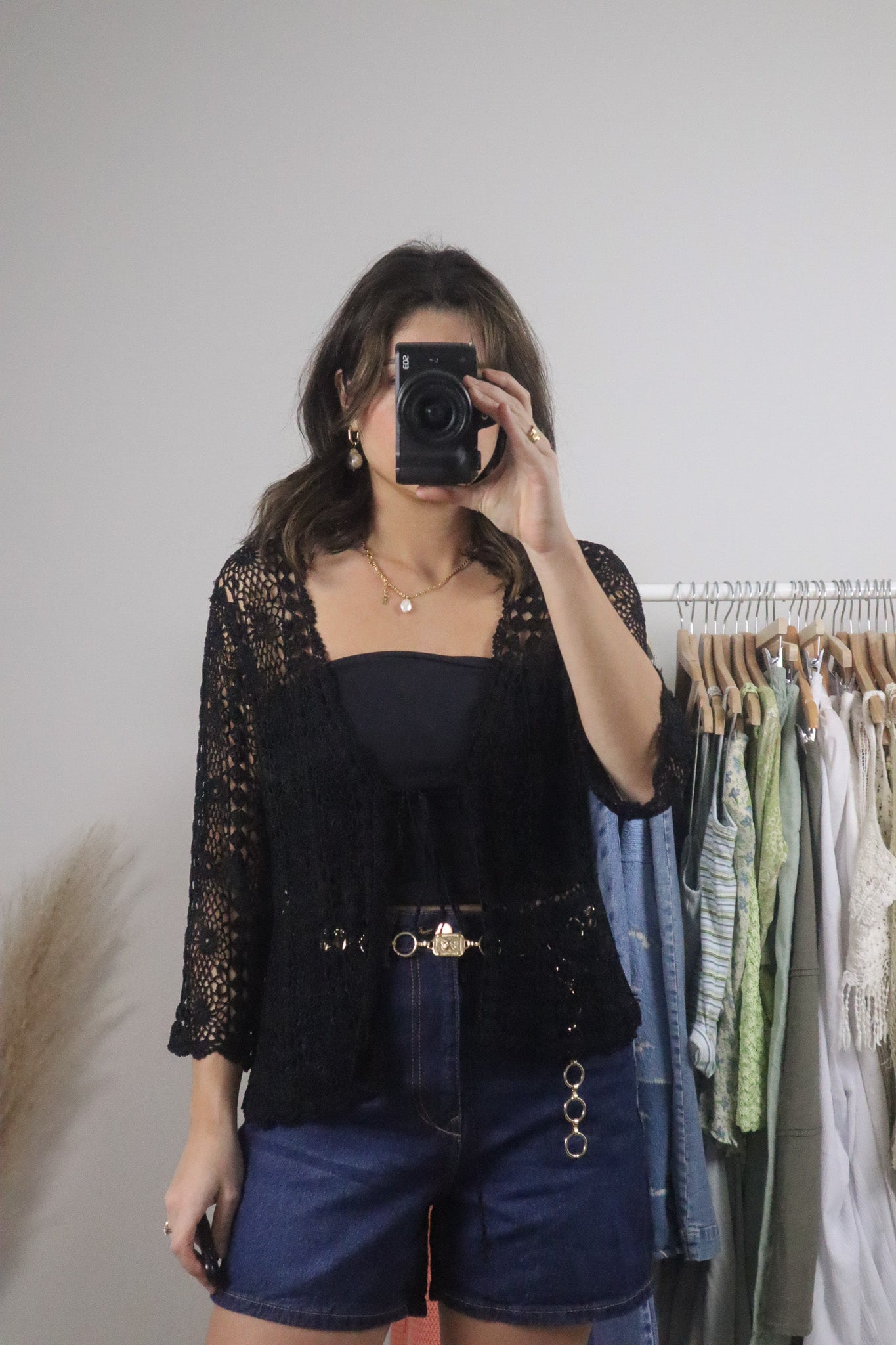 Vintage x Crochet Tie Cardigan (M/L)