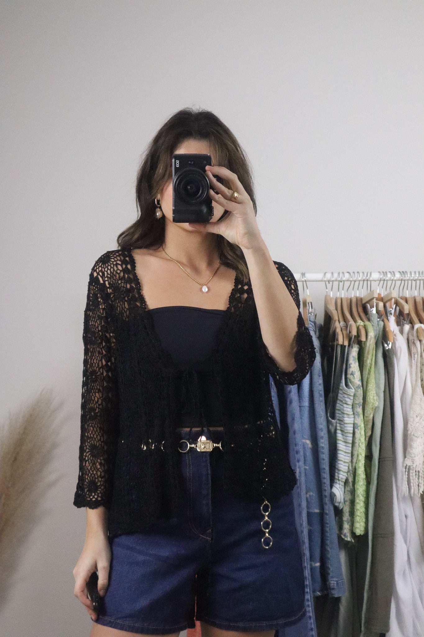Vintage x Crochet Tie Cardigan (M/L)