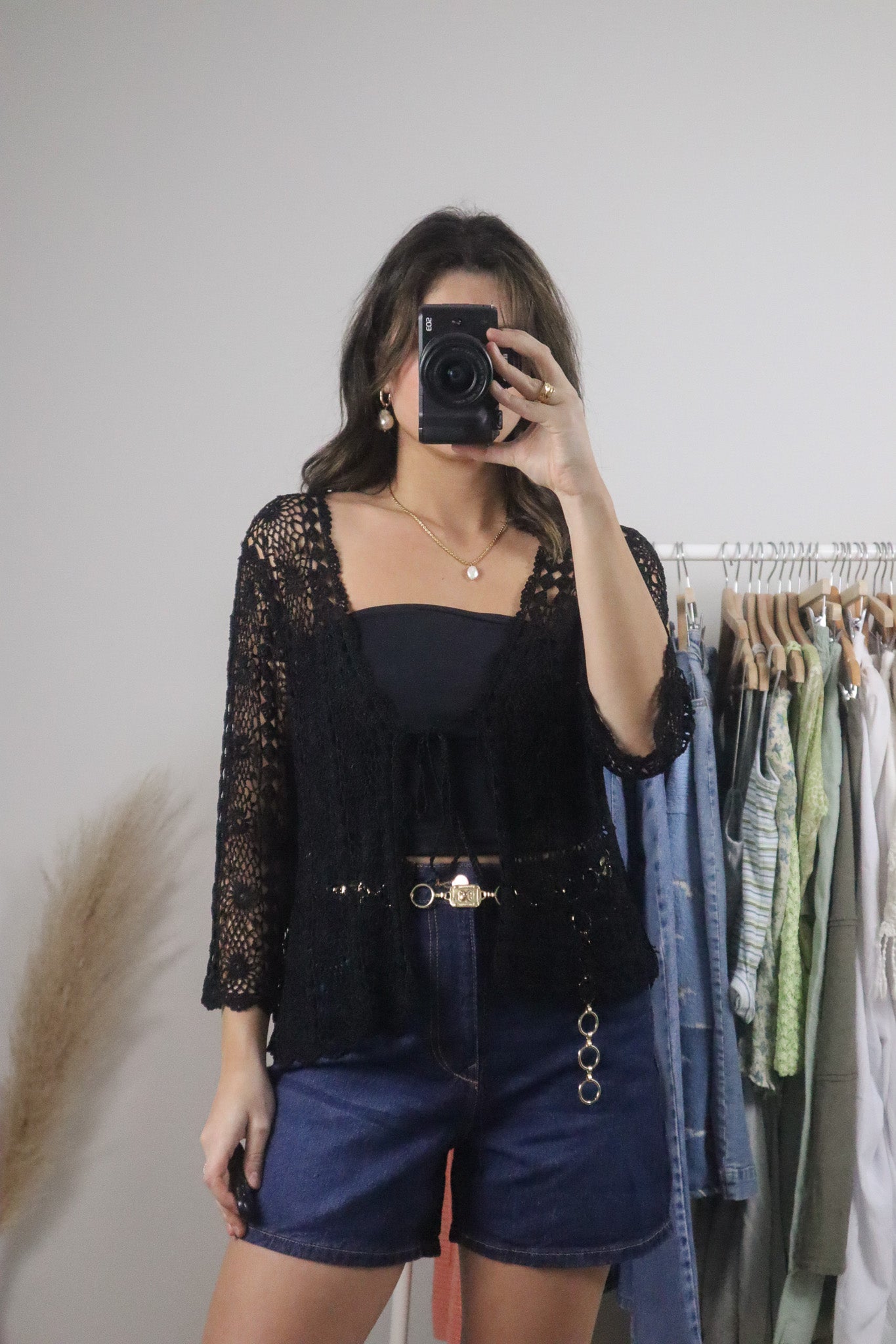 Vintage x Crochet Tie Cardigan (M/L)