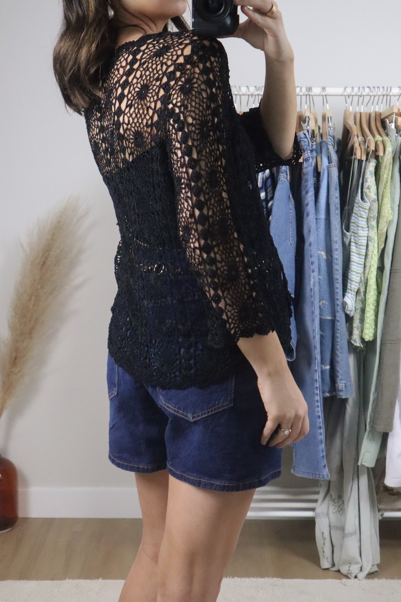 Vintage x Crochet Tie Cardigan (M/L)