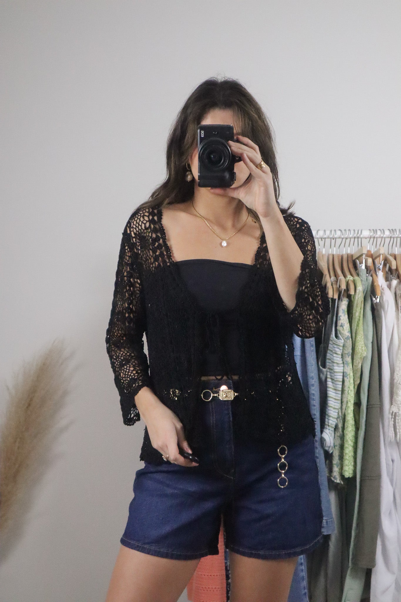 Vintage x Crochet Tie Cardigan (M/L)