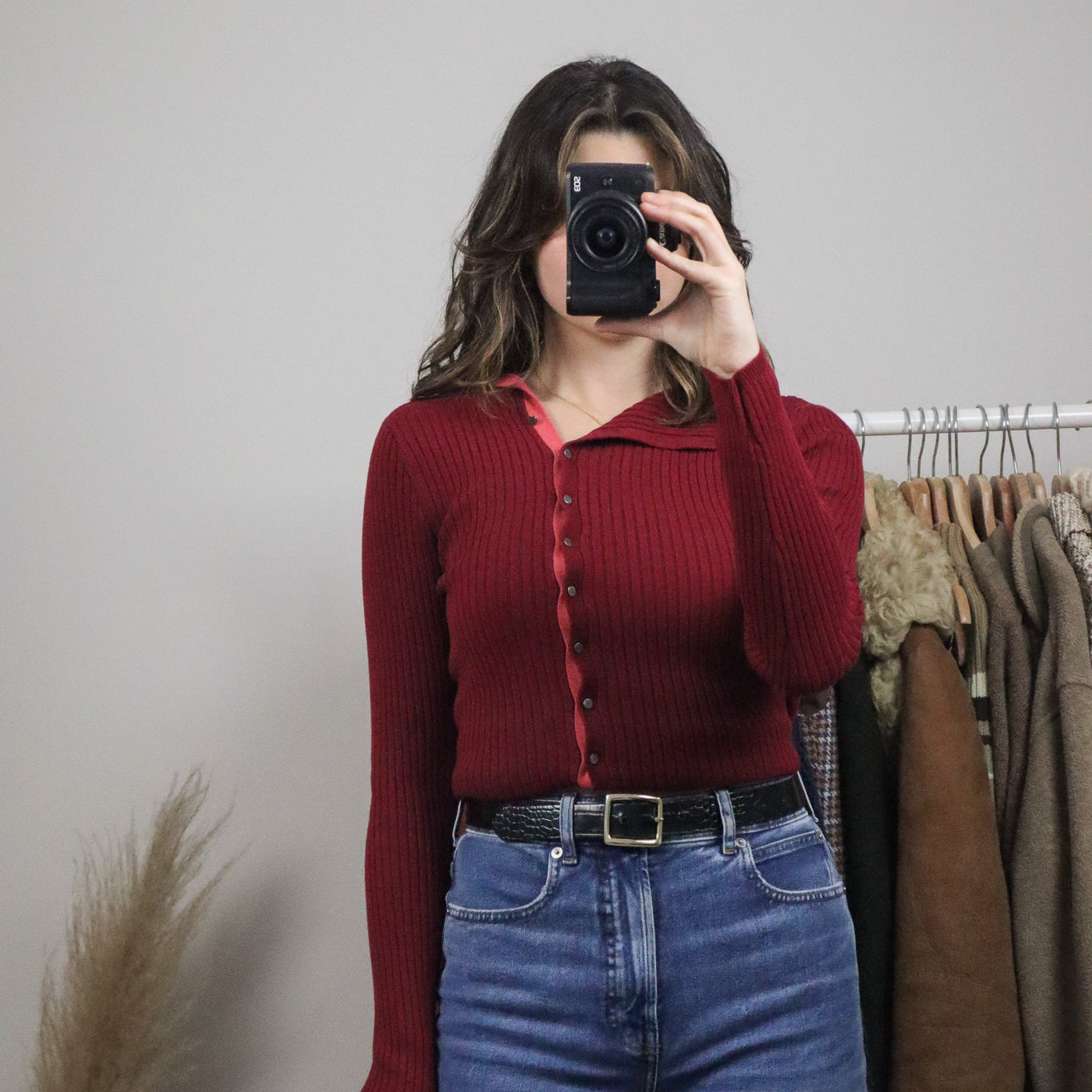 Modern x Button Up Ribbed Long Sleeve (S)