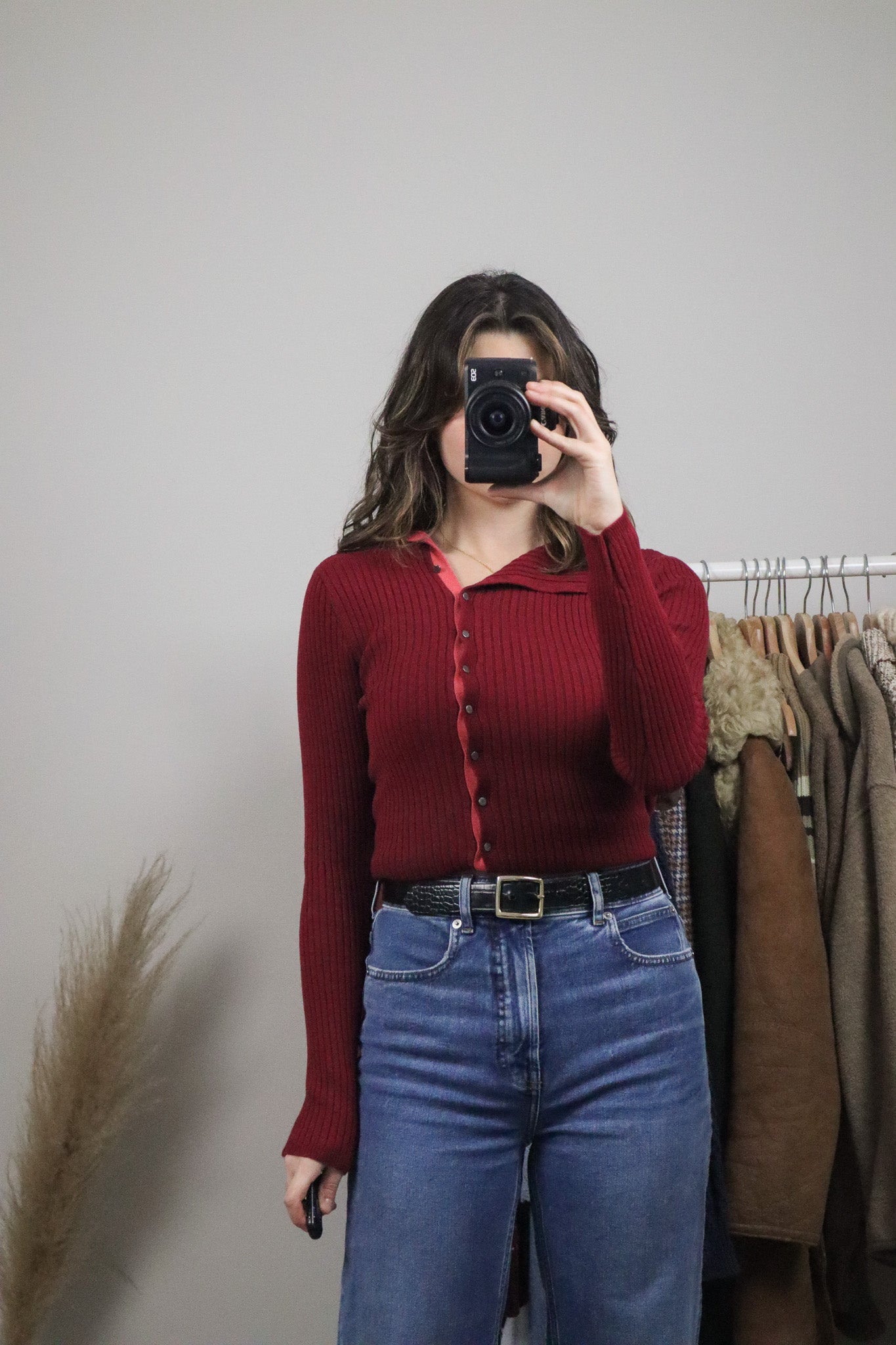 Modern x Button Up Ribbed Long Sleeve (S)