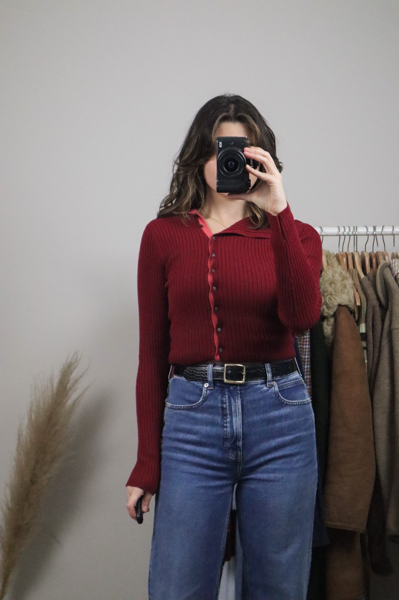 Modern x Button Up Ribbed Long Sleeve (S)