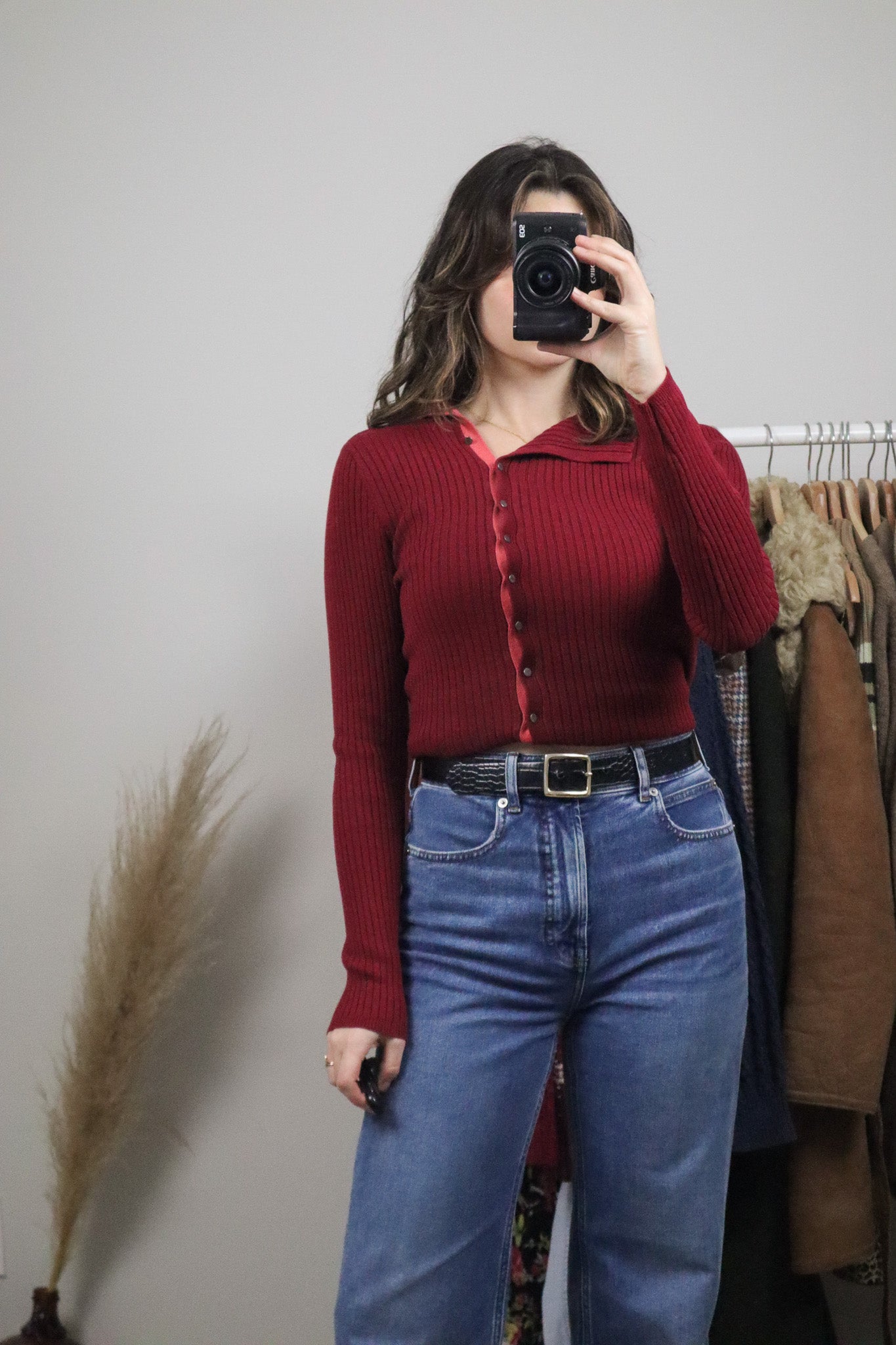 Modern x Button Up Ribbed Long Sleeve (S)