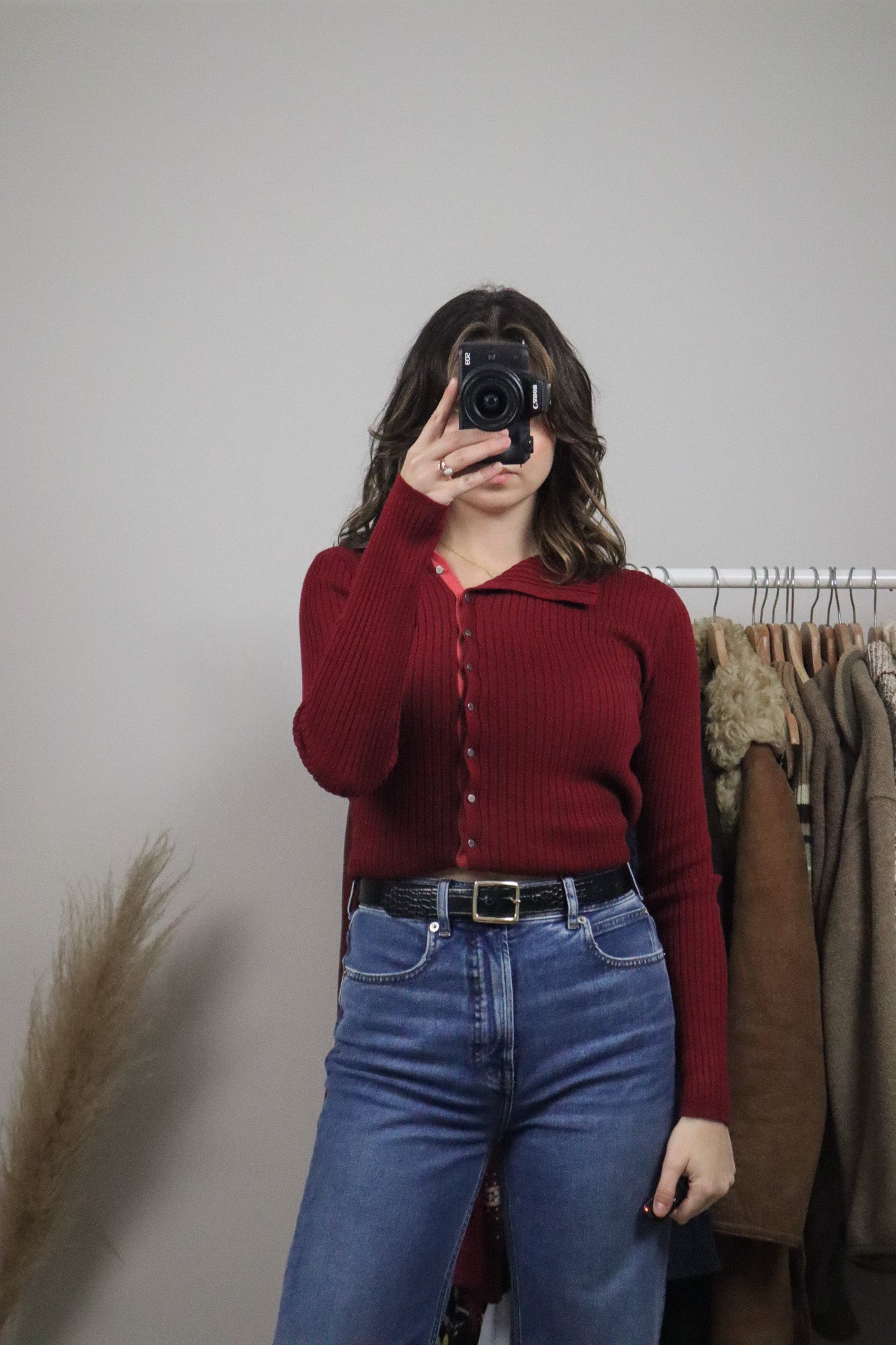 Modern x Button Up Ribbed Long Sleeve (S)