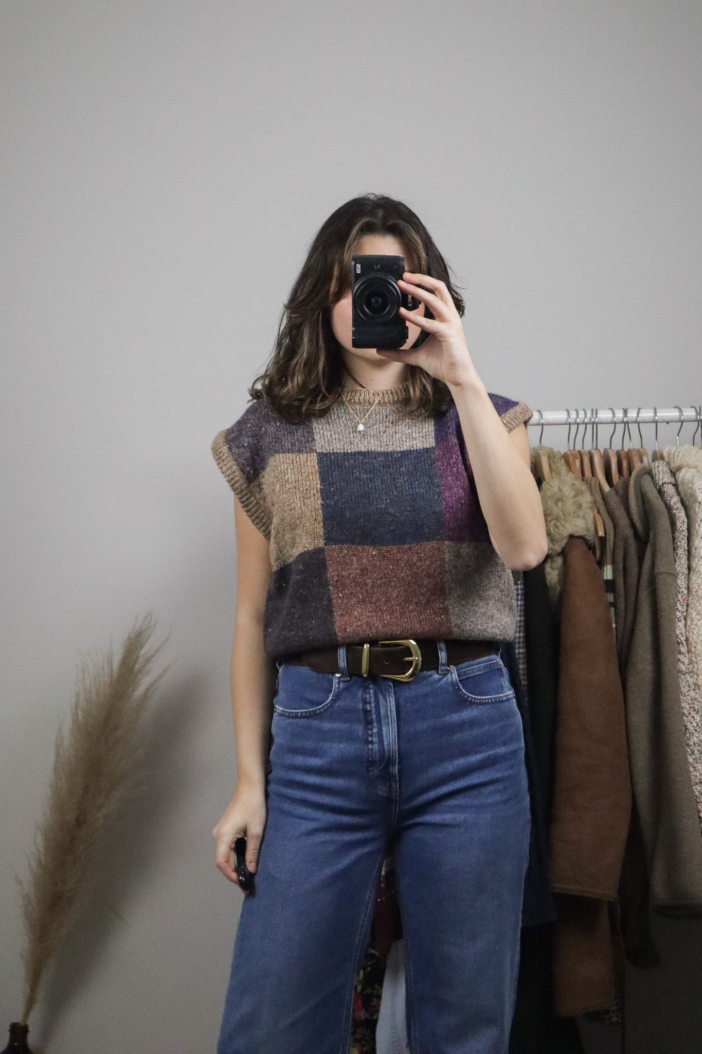 Made in Korea x Vintage x Wool Blend Checkered Vest (8/10)