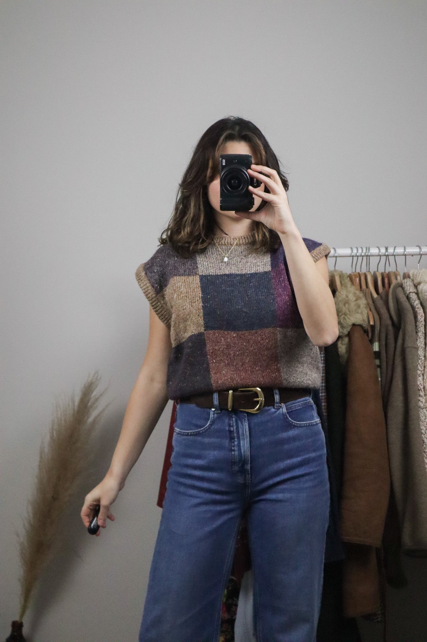 Made in Korea x Vintage x Wool Blend Checkered Vest (8/10)
