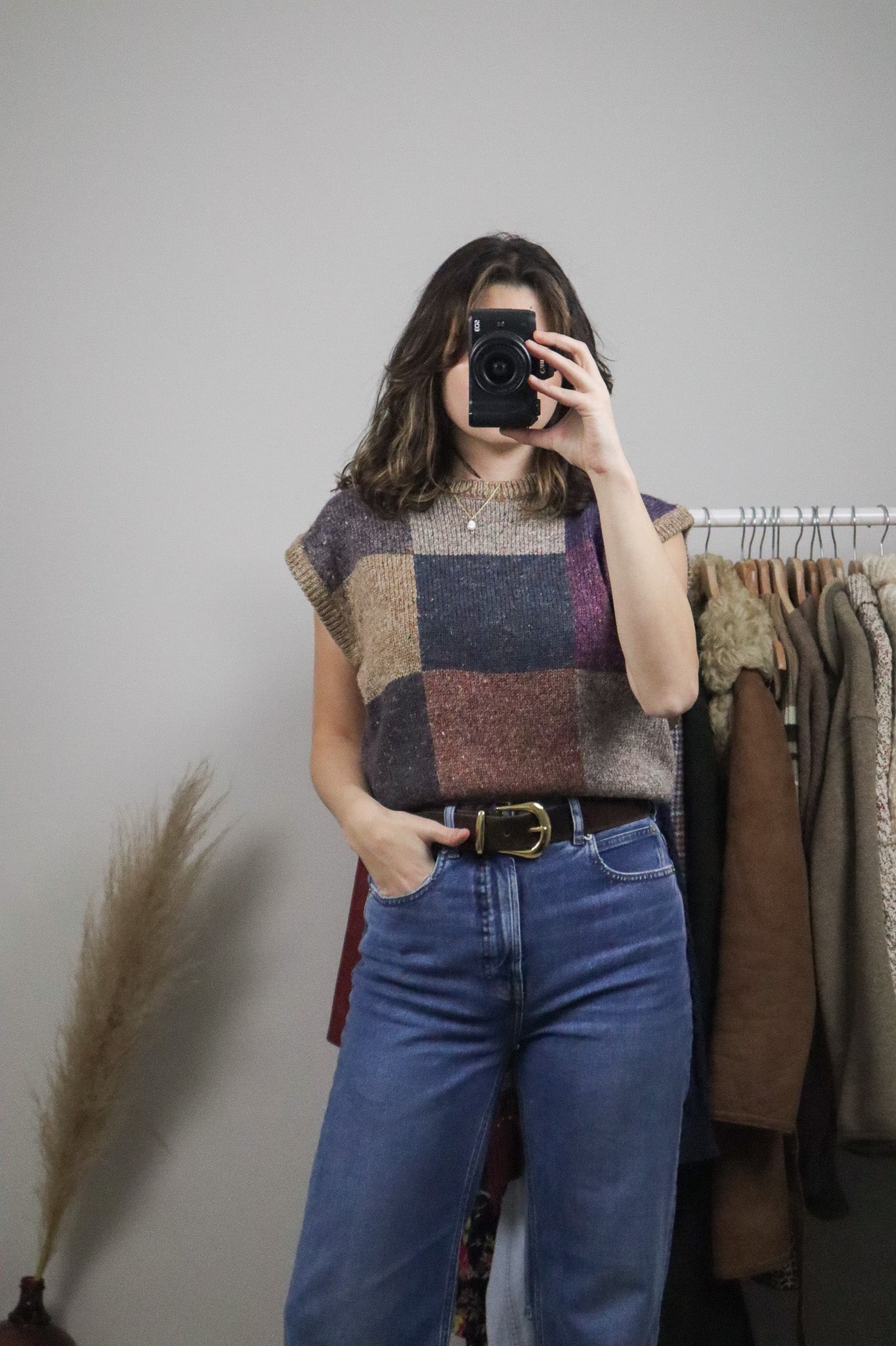 Made in Korea x Vintage x Wool Blend Checkered Vest (8/10)