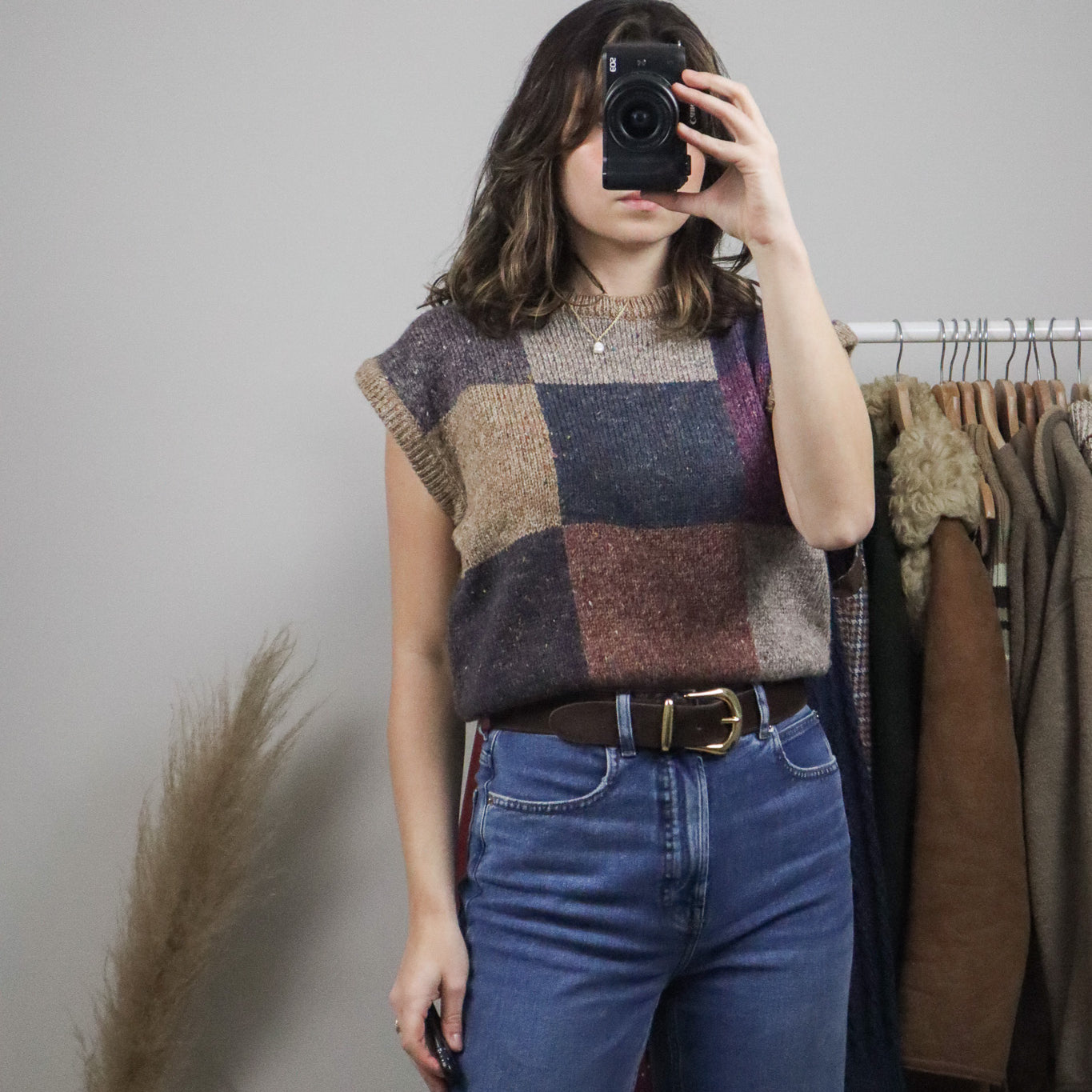 Made in Korea x Vintage x Wool Blend Checkered Vest (8/10)