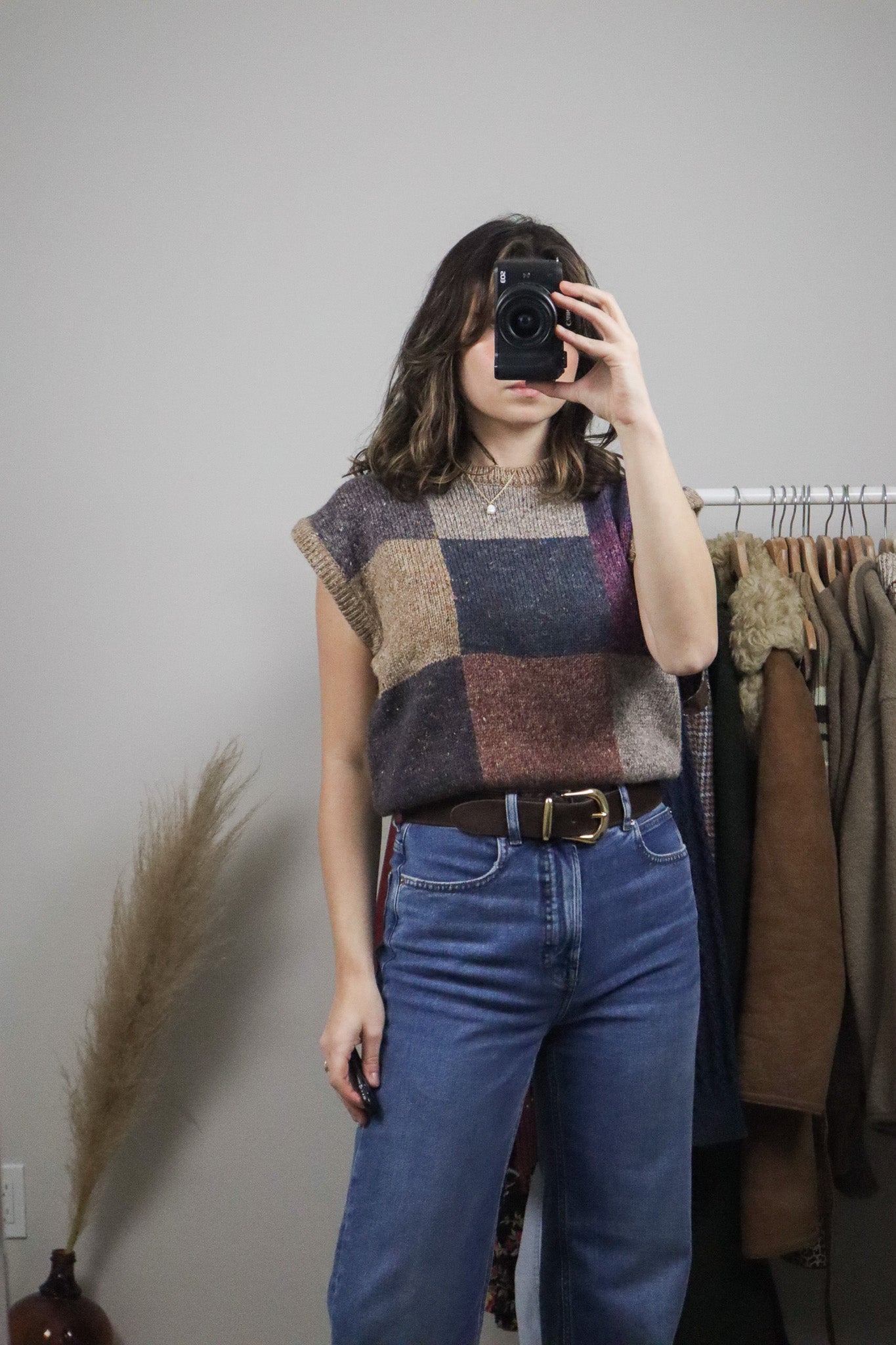 Made in Korea x Vintage x Wool Blend Checkered Vest (8/10)