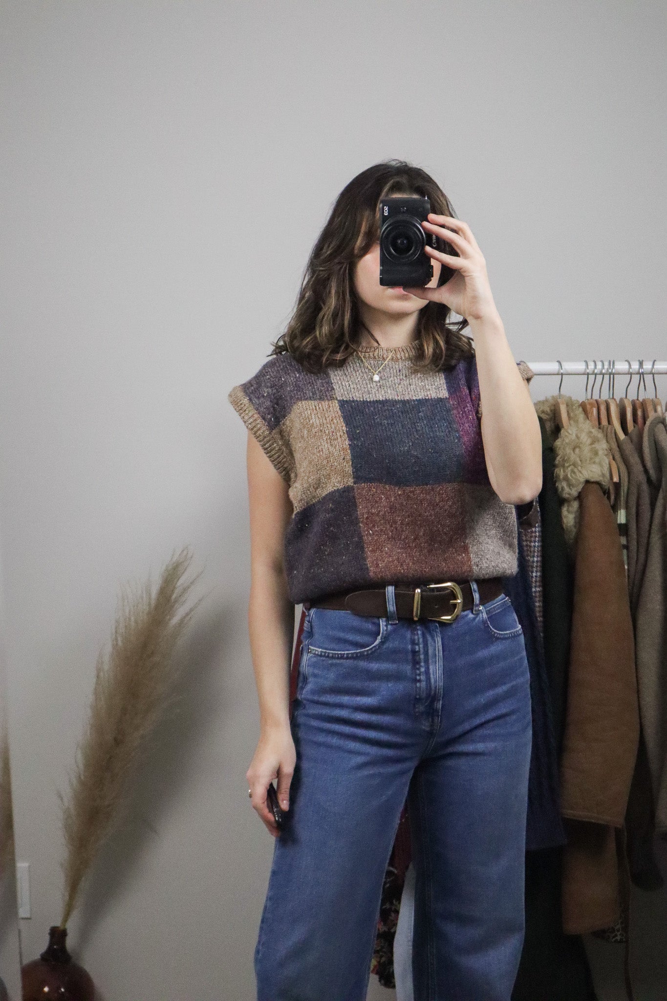Made in Korea x Vintage x Wool Blend Checkered Vest (8/10)