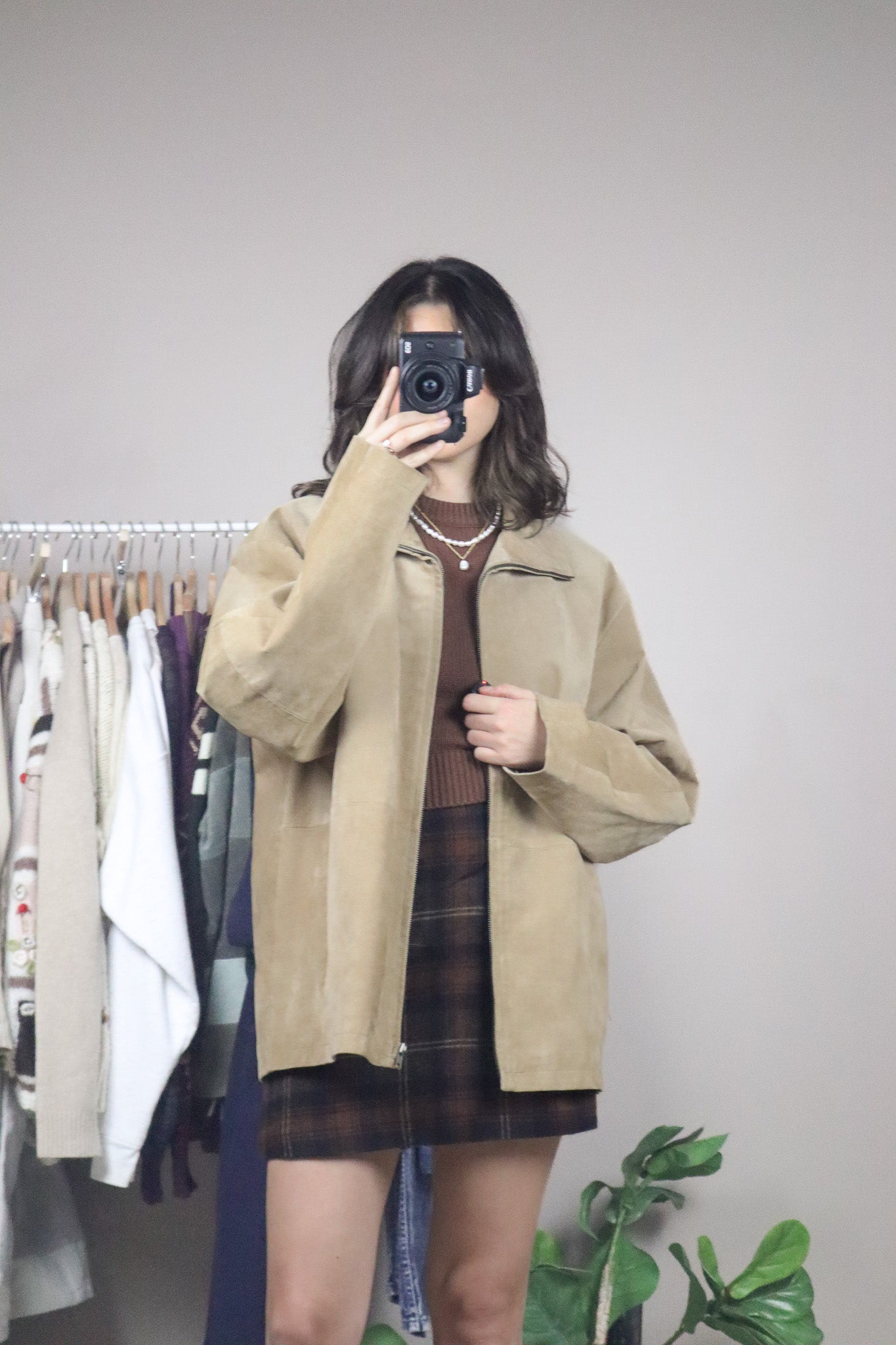 Vintage x Suede Collared Jacket (L)