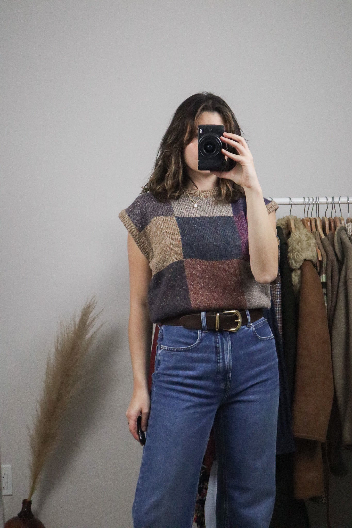 Made in Korea x Vintage x Wool Blend Checkered Vest (8/10)