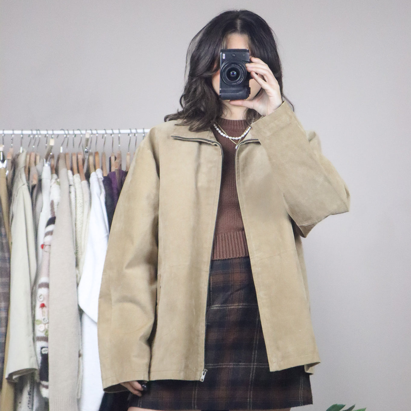 Vintage x Suede Collared Jacket (L)
