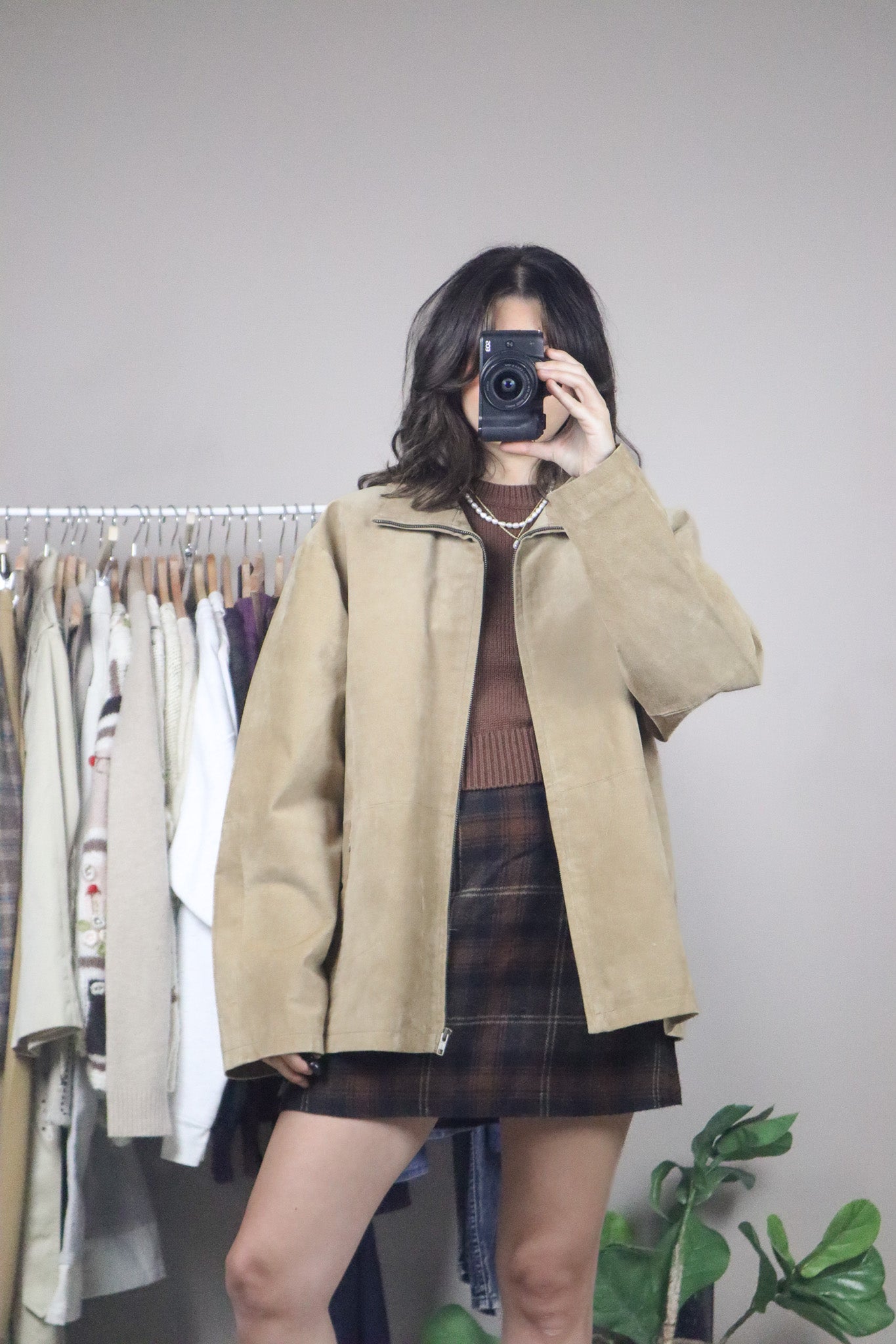 Vintage x Suede Collared Jacket (L)