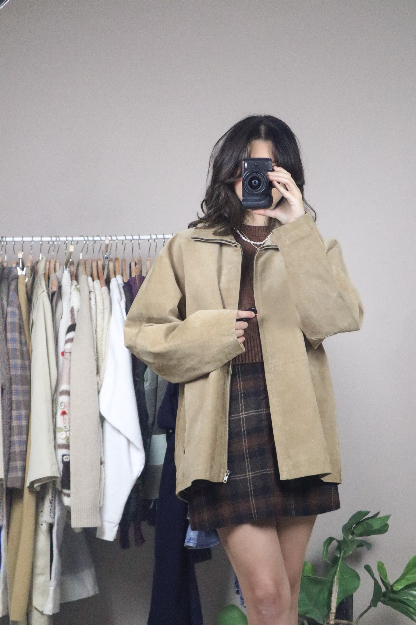 Vintage x Suede Collared Jacket (L)