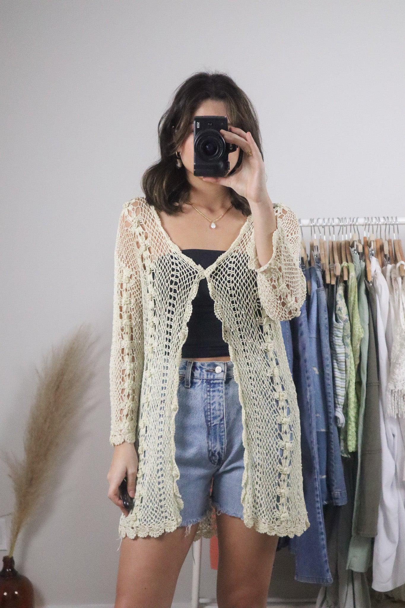 Vintage x Crochet Beaded Cardigan (M/L)