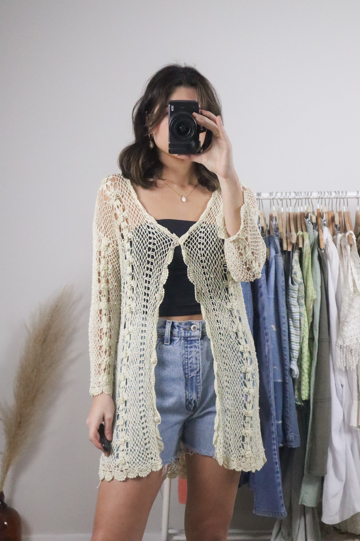 Vintage x Crochet Beaded Cardigan (M/L)