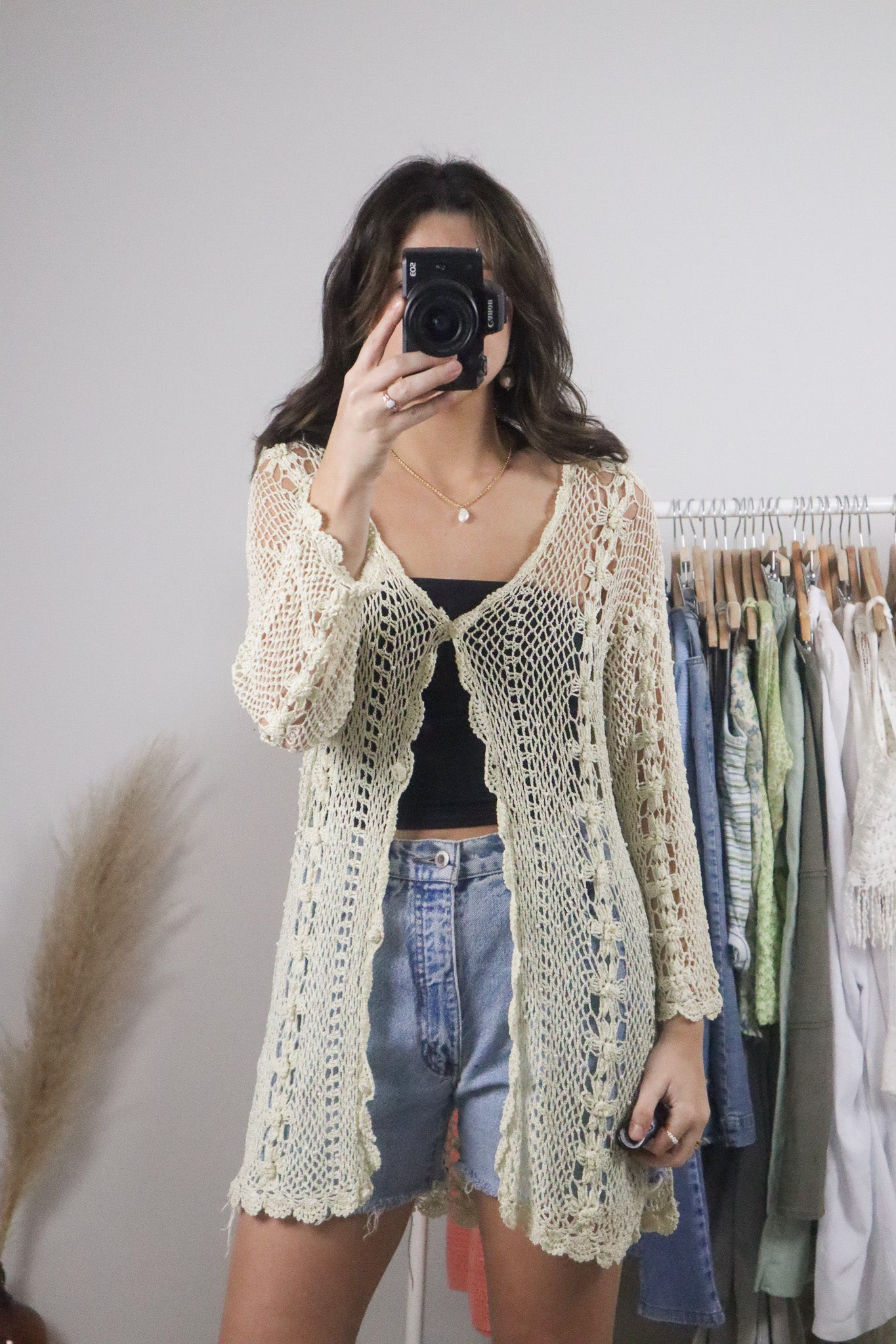Vintage x Crochet Beaded Cardigan (M/L)