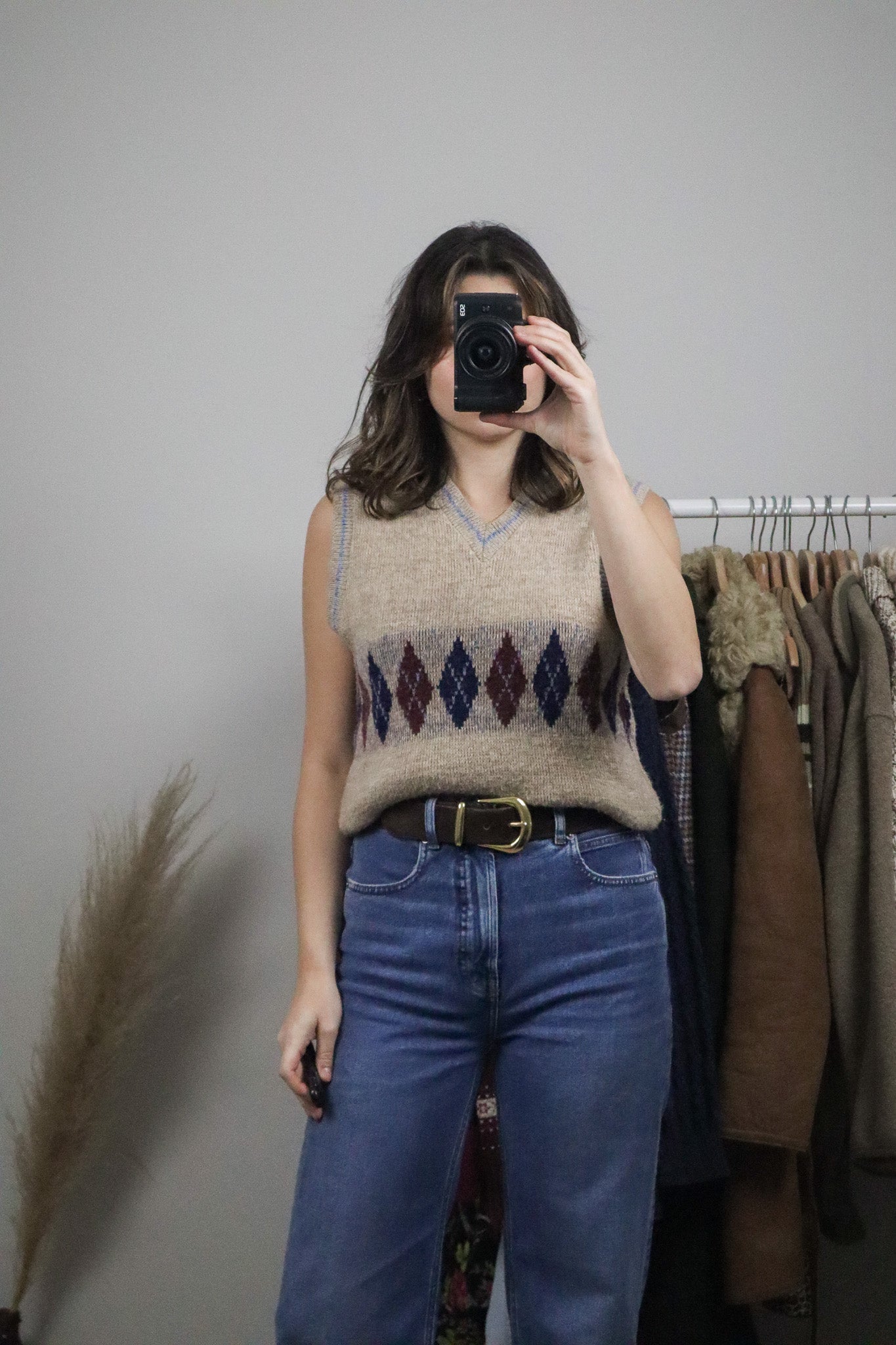 Vintage x Argyle Knit Vest (S/M)