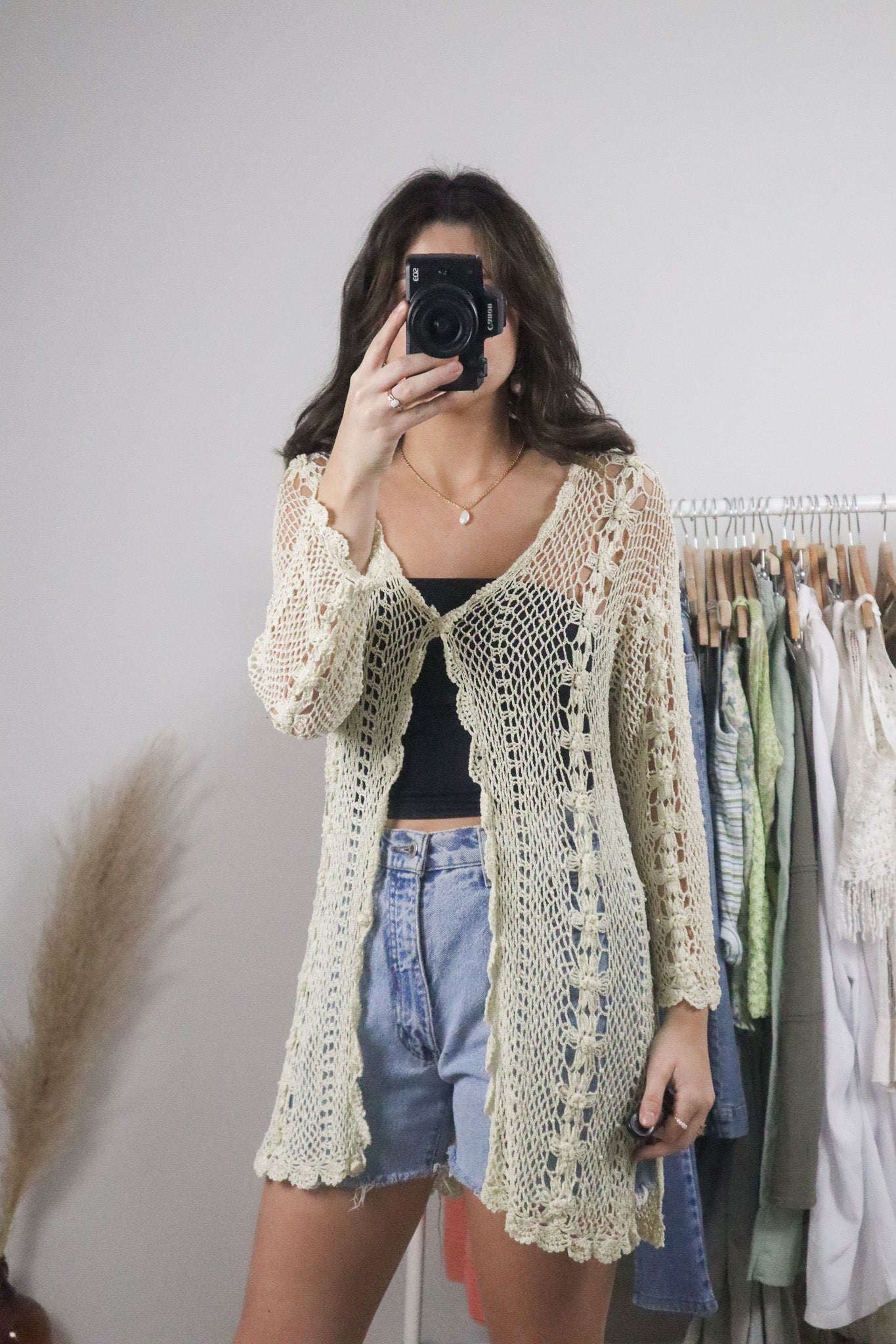 Vintage x Crochet Beaded Cardigan (M/L)