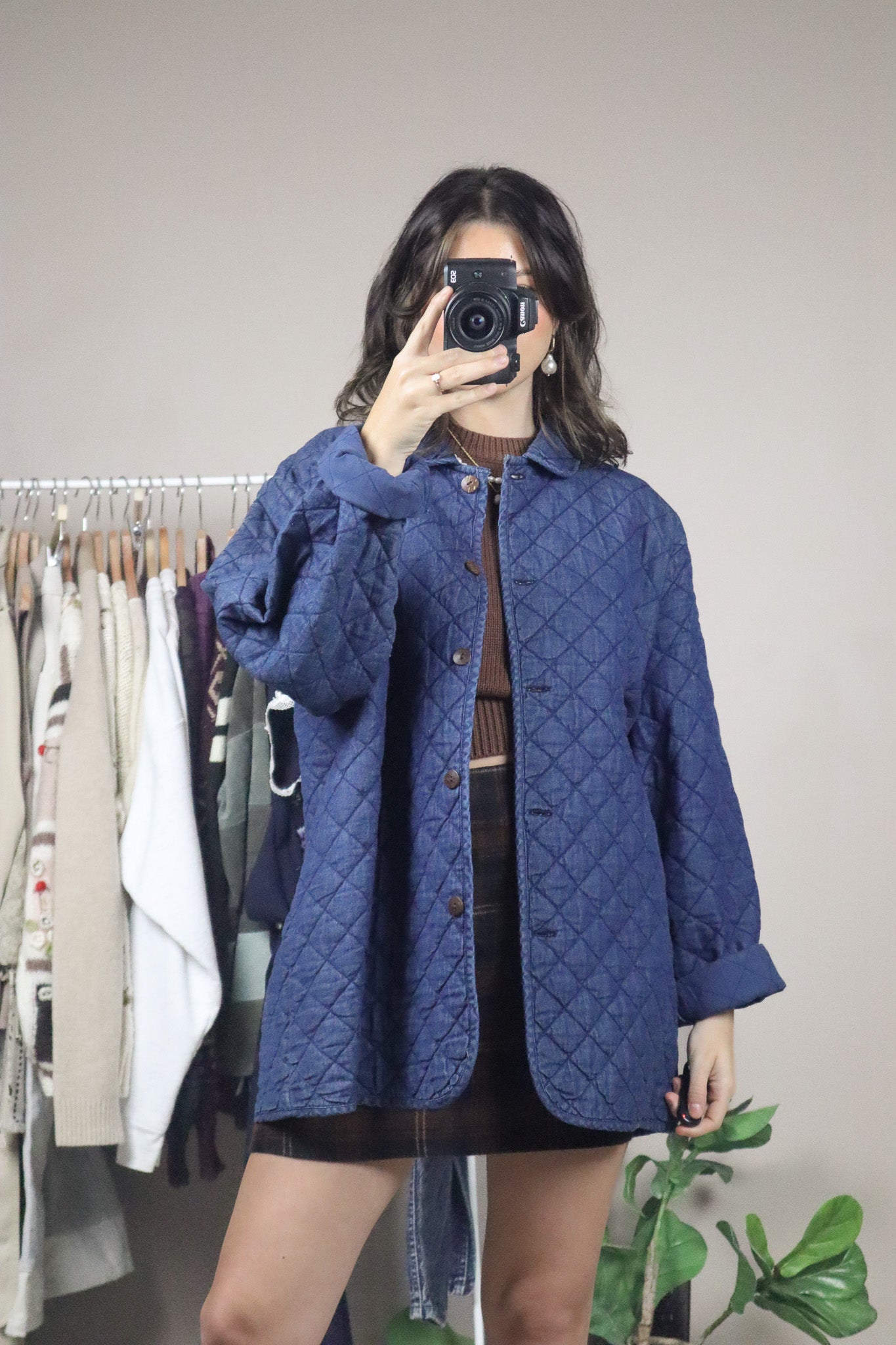 Vintage x Quilted Collared Jacket (L/XL)
