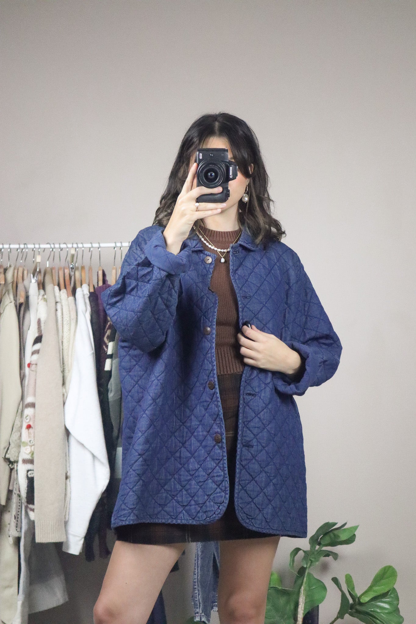 Vintage x Quilted Collared Jacket (L/XL)