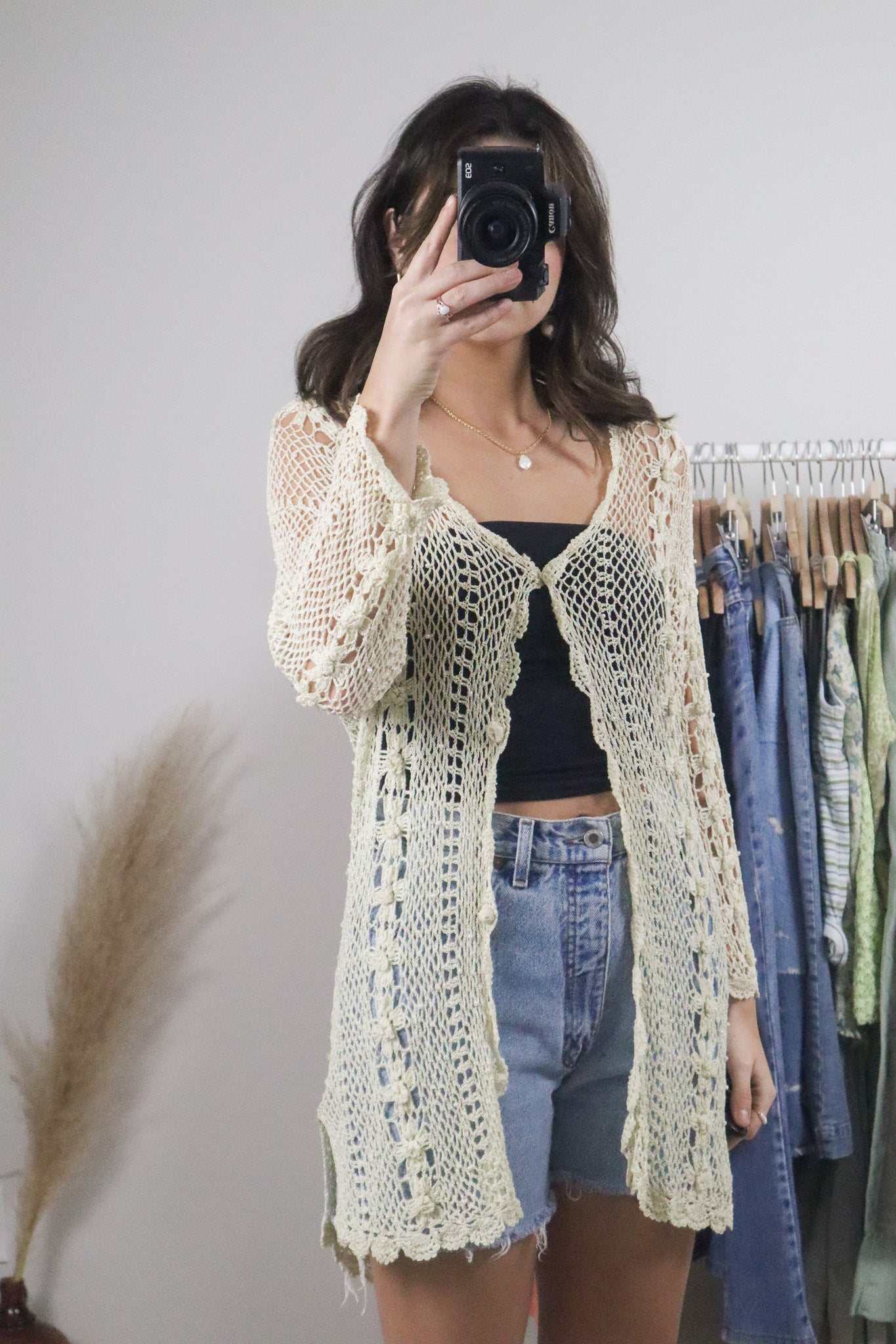 Vintage x Crochet Beaded Cardigan (M/L)