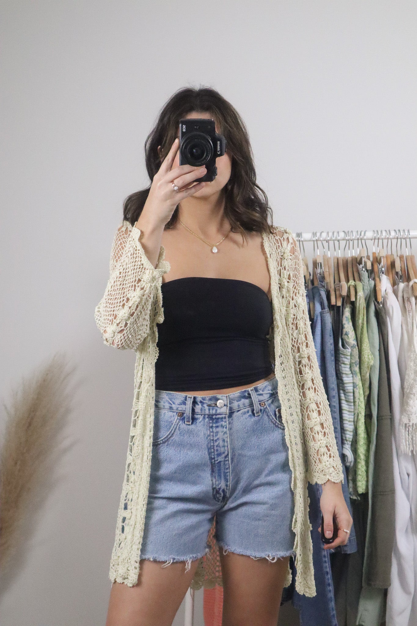 Vintage x Crochet Beaded Cardigan (M/L)