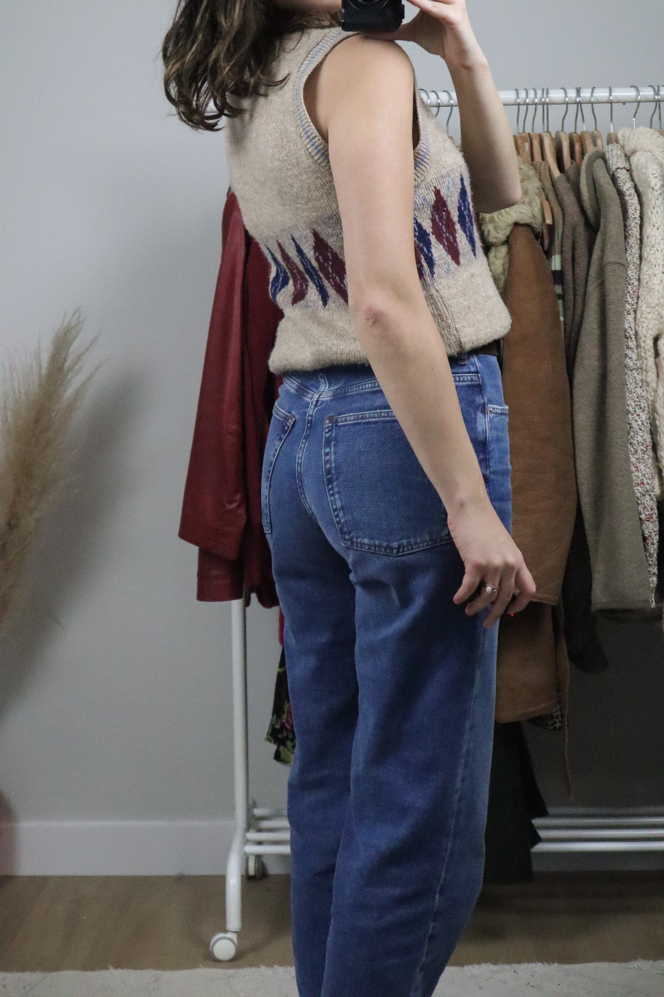 Vintage x Argyle Knit Vest (S/M)