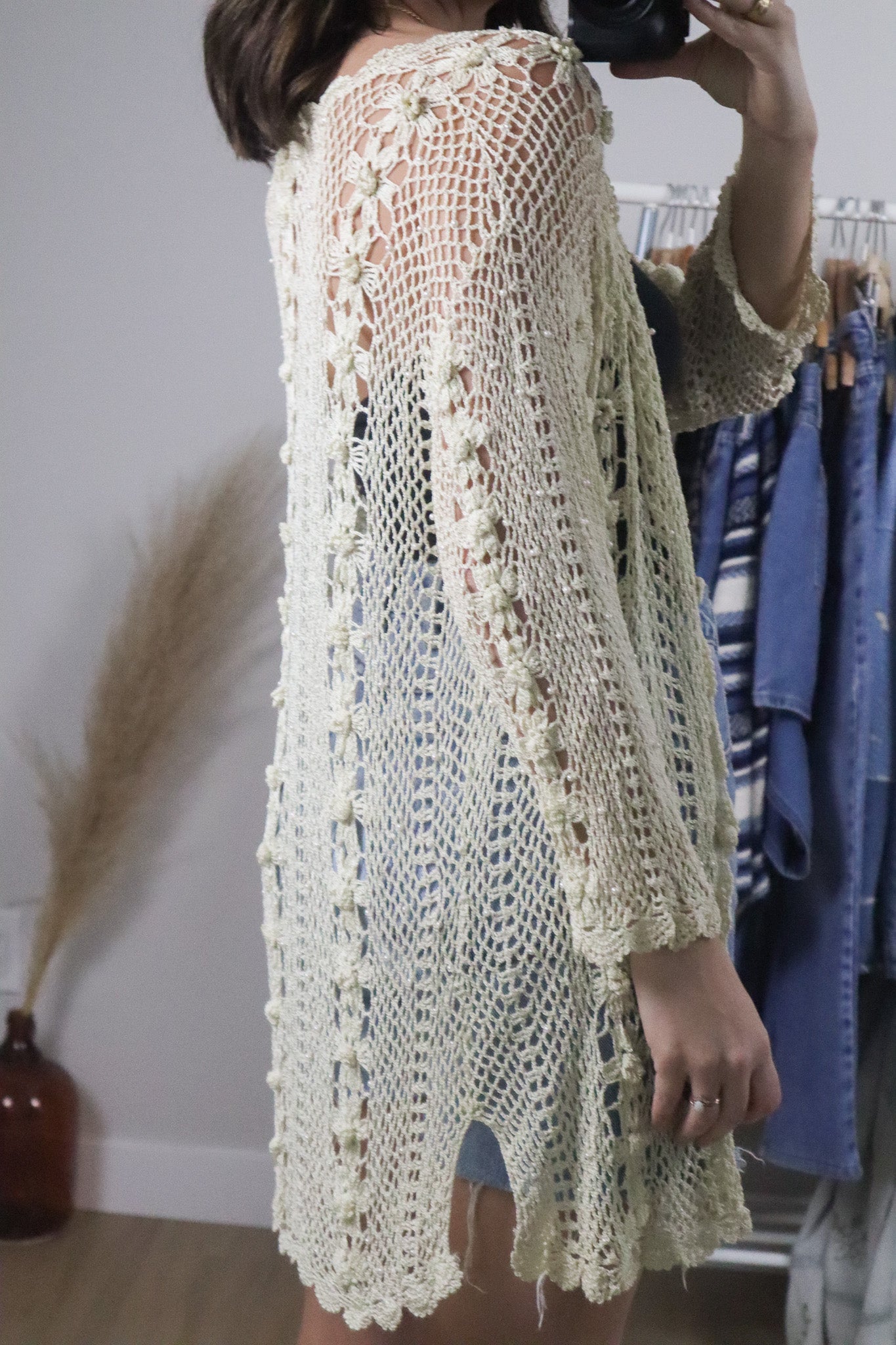 Vintage x Crochet Beaded Cardigan (M/L)