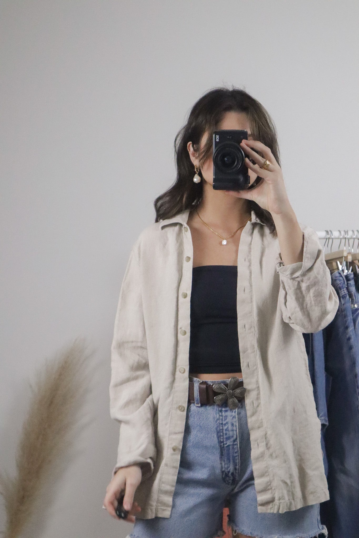 Vintage x Linen Button Down (S/M)