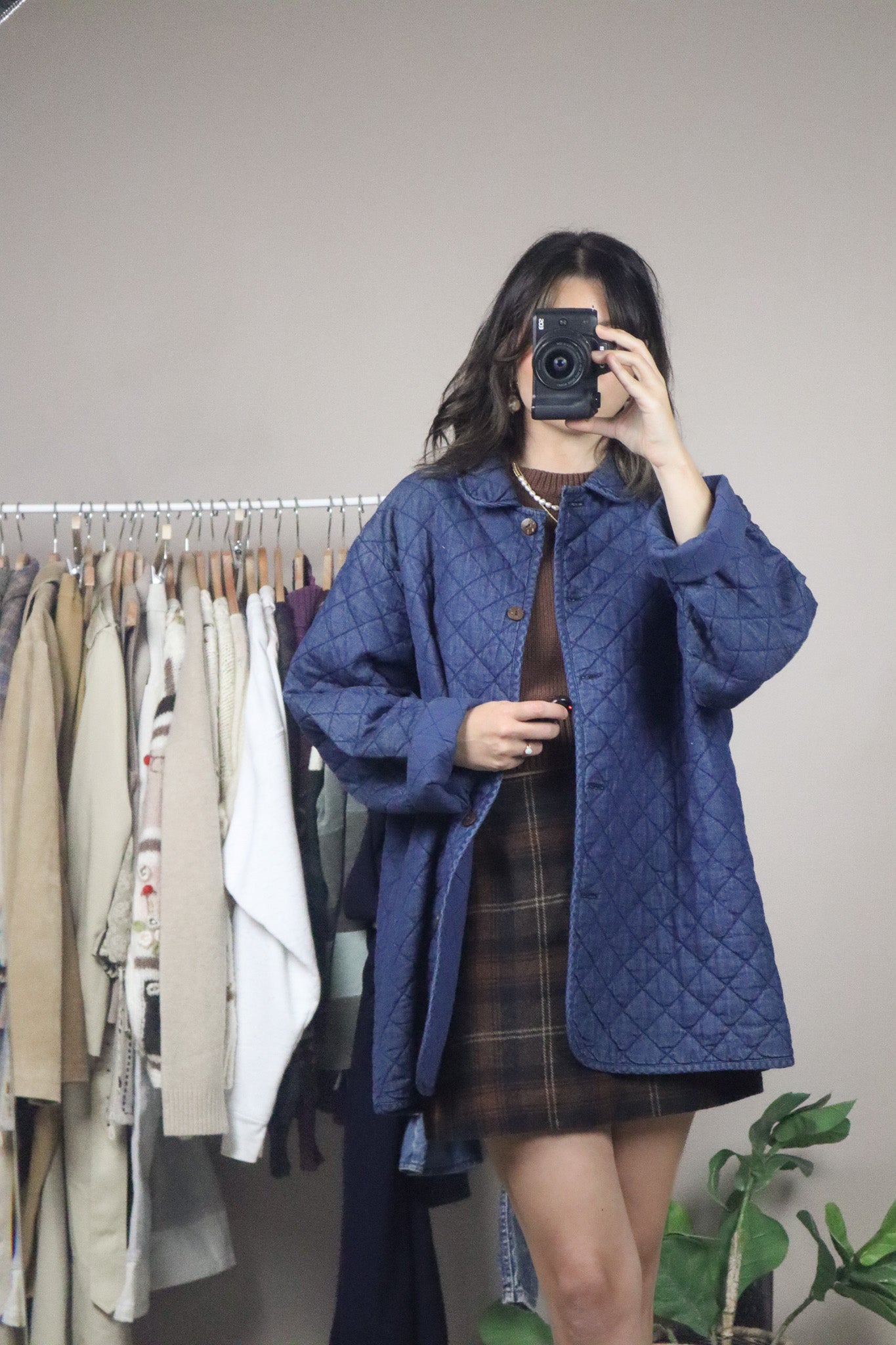 Vintage x Quilted Collared Jacket (L/XL)