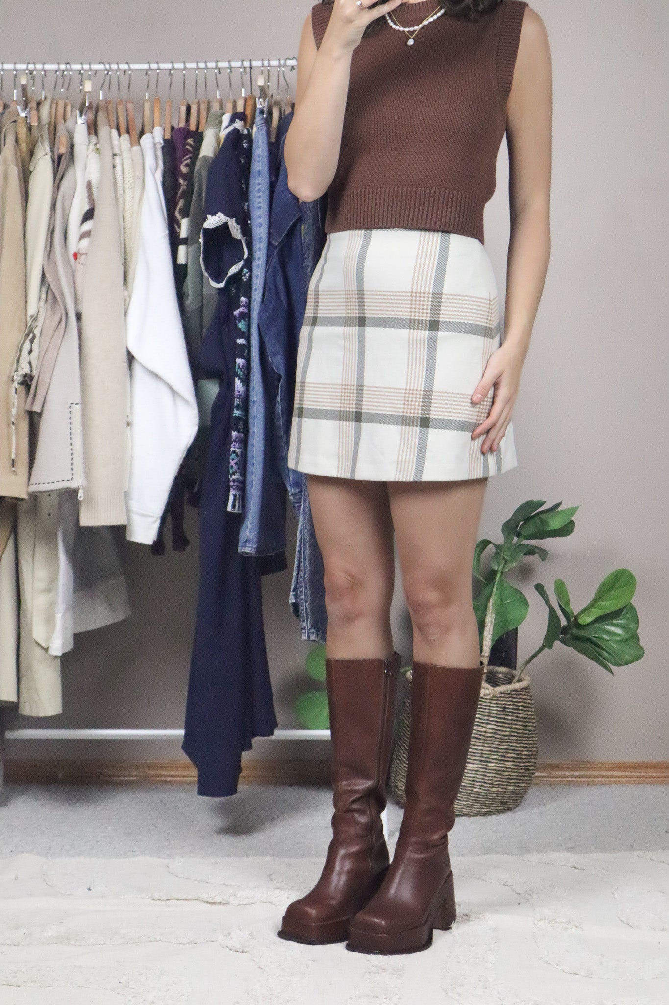 Wilfred x Plaid Mini Skirt (4)