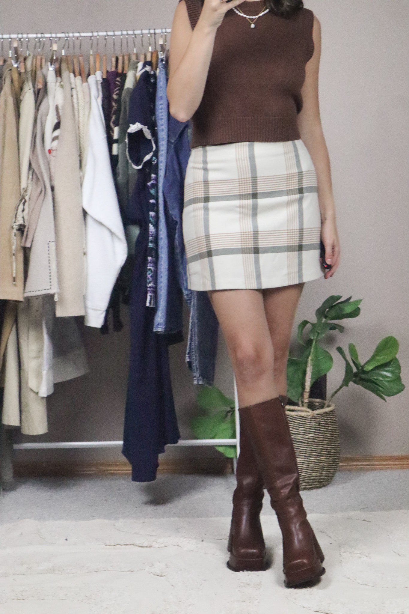 Wilfred x Plaid Mini Skirt (4)