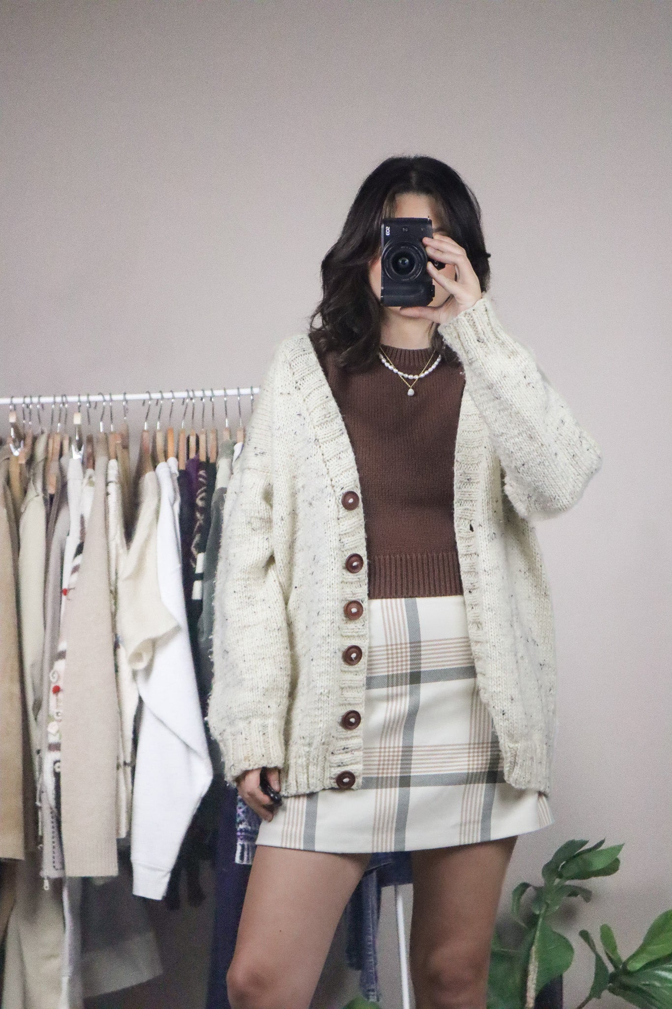 Hand Knit x Speckled Cardigan (M/L)