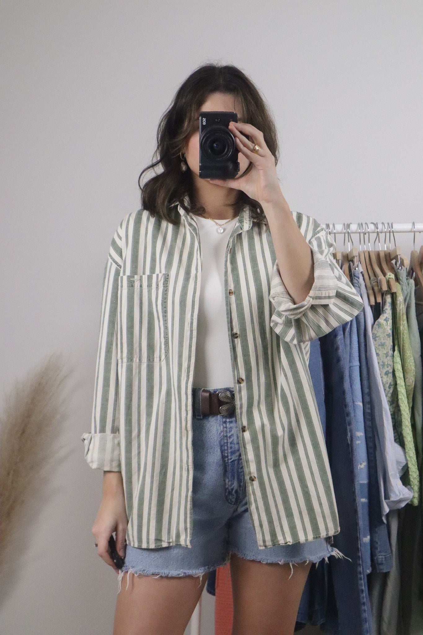 Vintage x Cotton Striped Button Down (L)