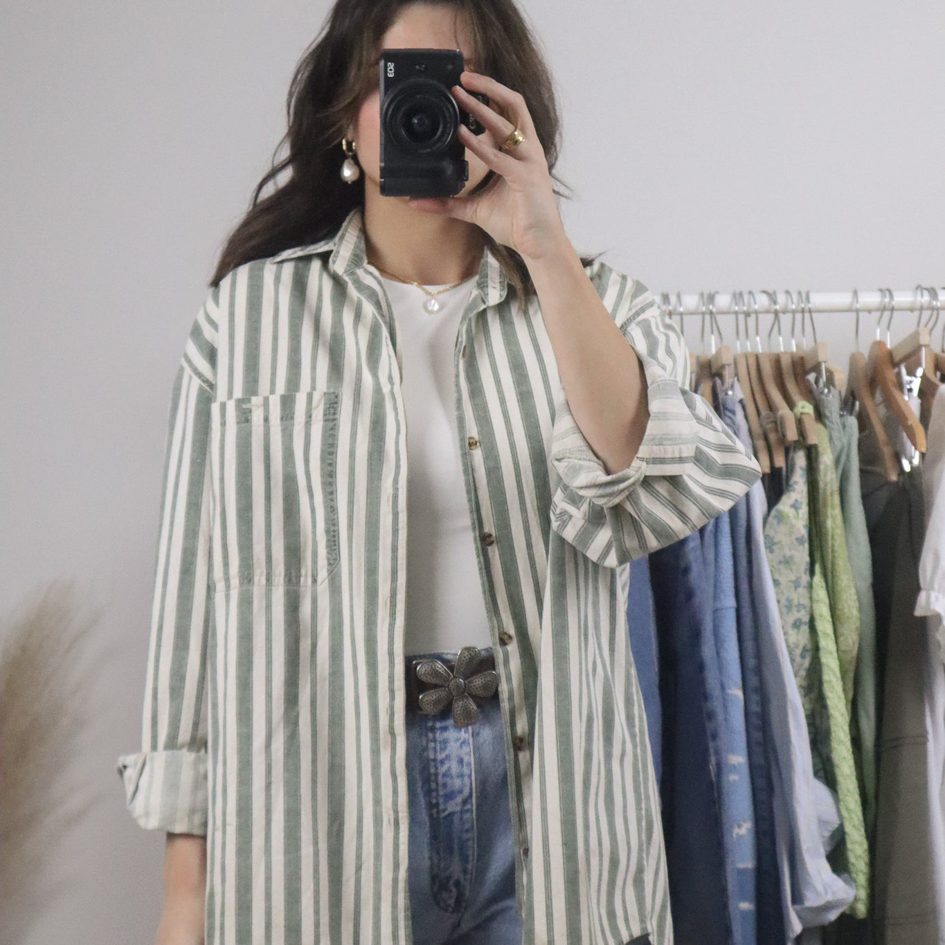 Vintage x Cotton Striped Button Down (L)