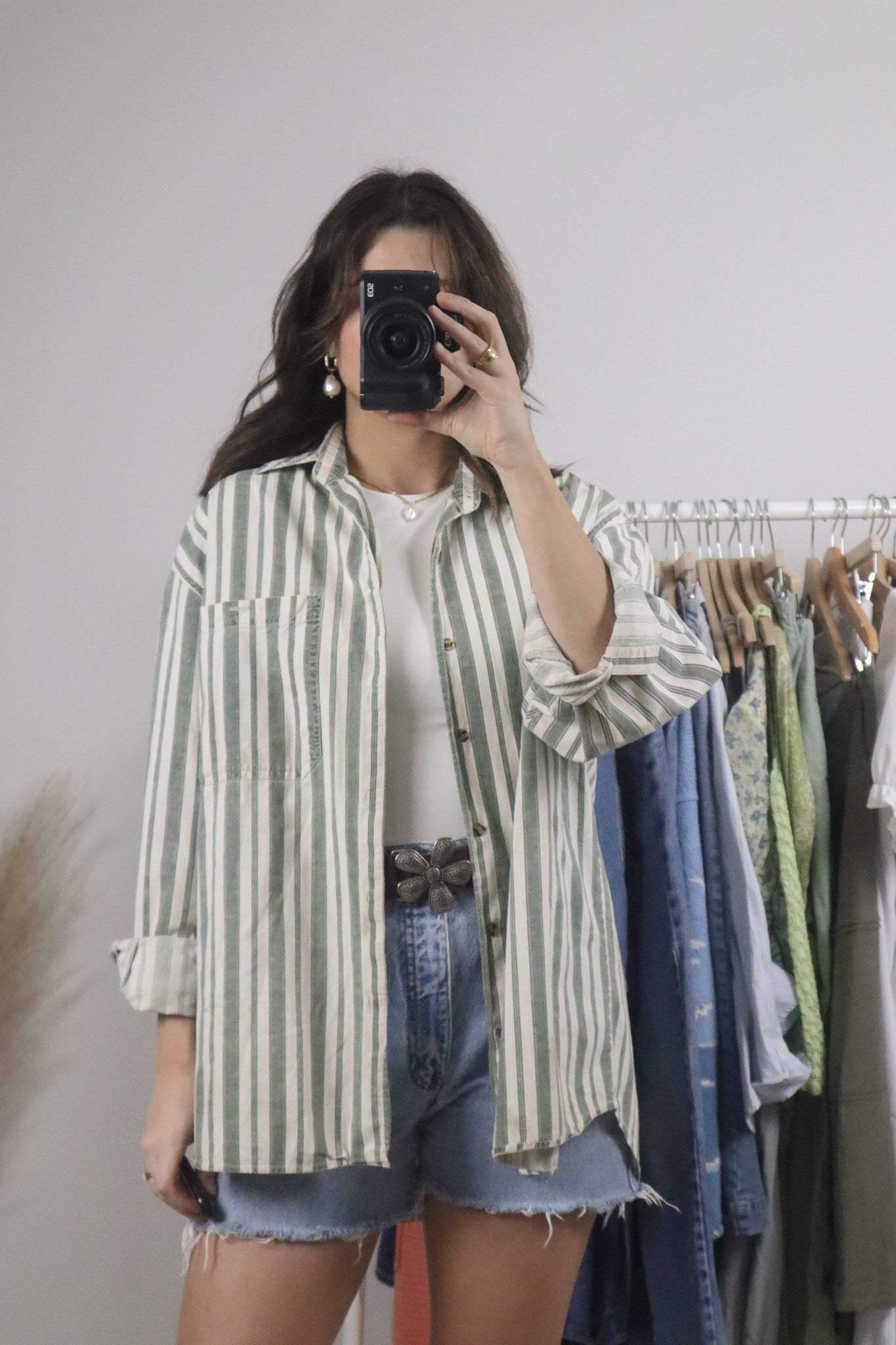 Vintage x Cotton Striped Button Down (L)