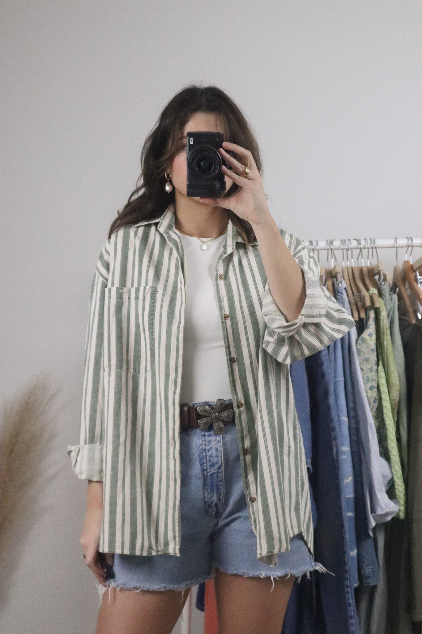 Vintage x Cotton Striped Button Down (L)