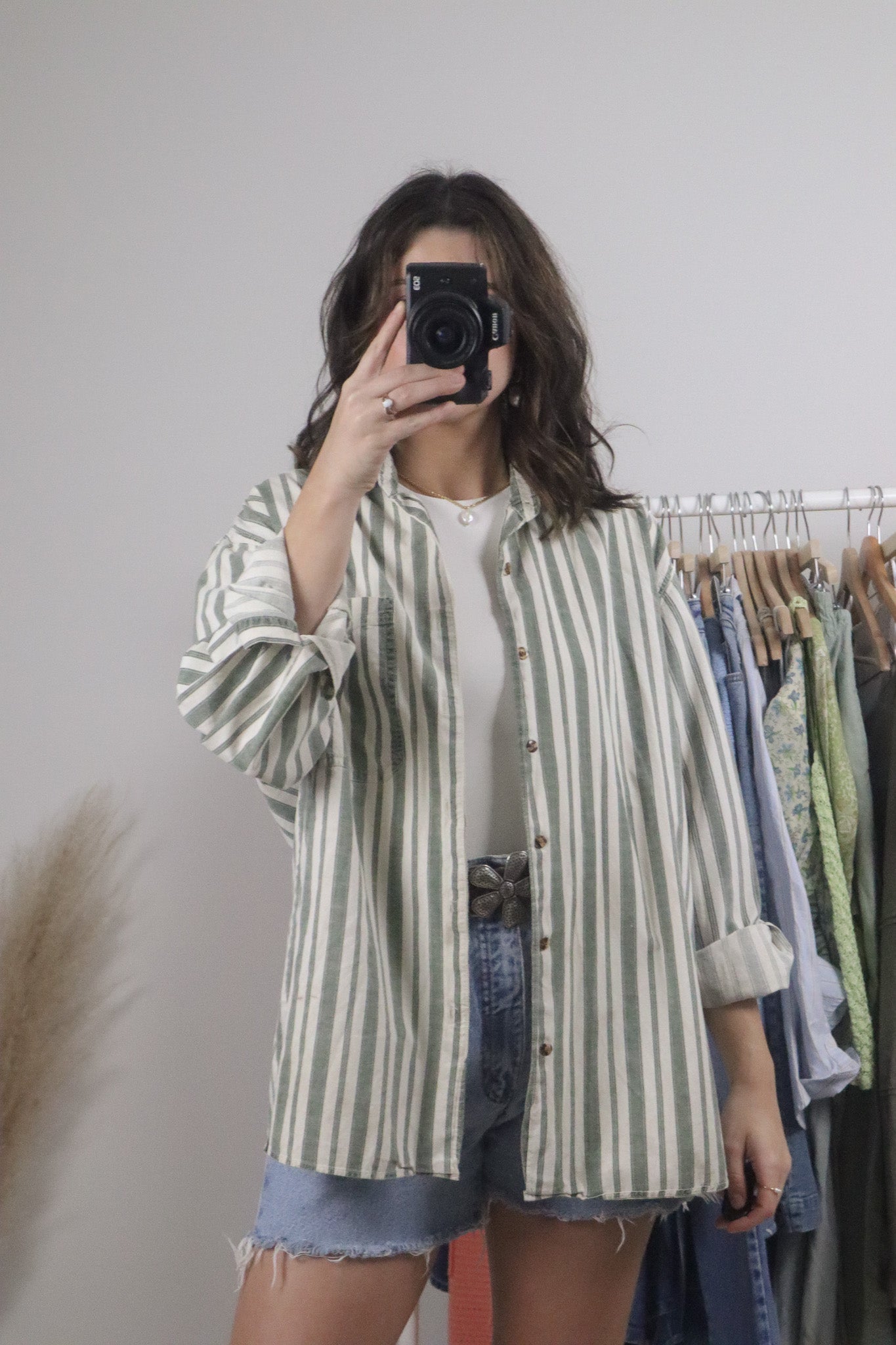 Vintage x Cotton Striped Button Down (L)