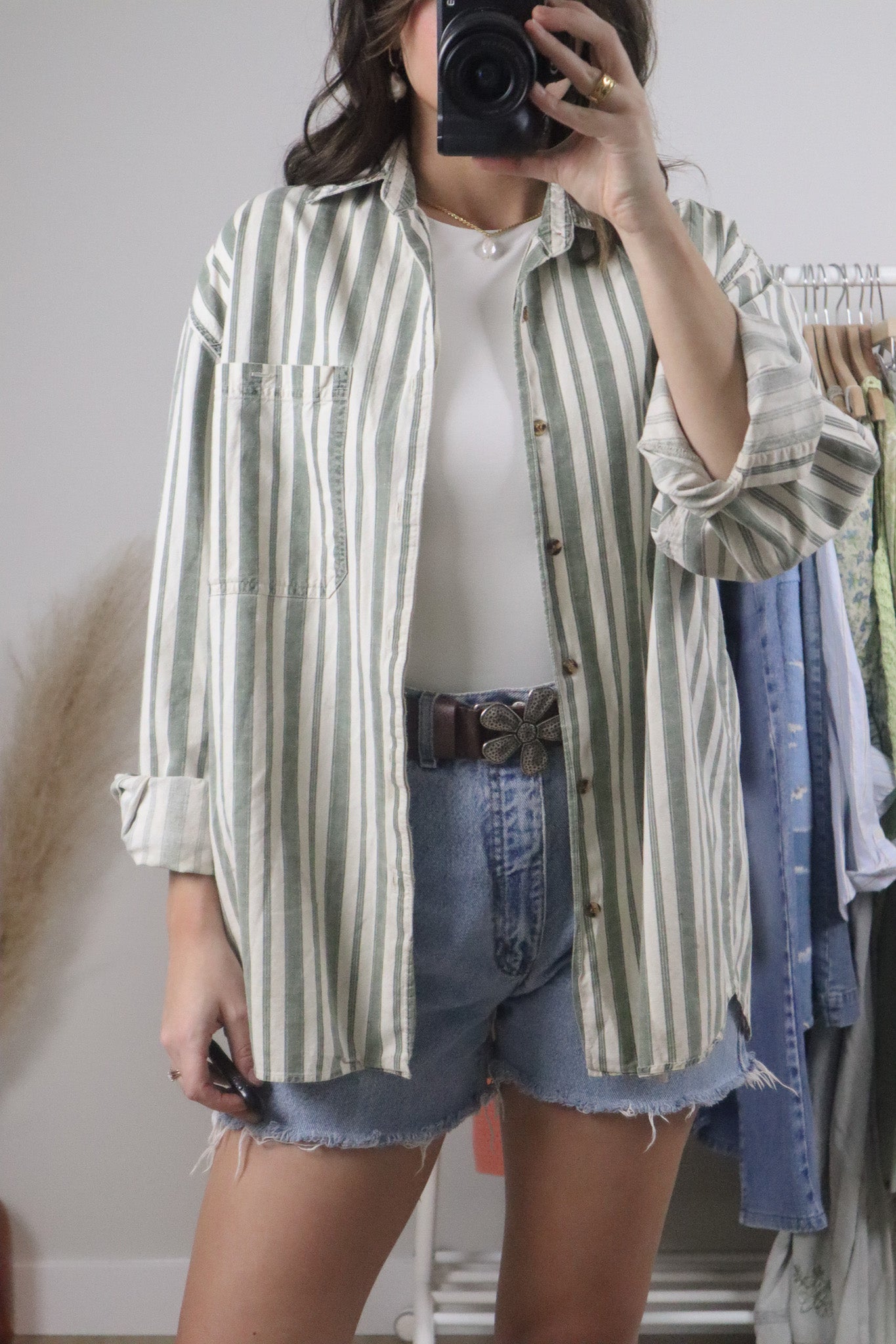 Vintage x Cotton Striped Button Down (L)